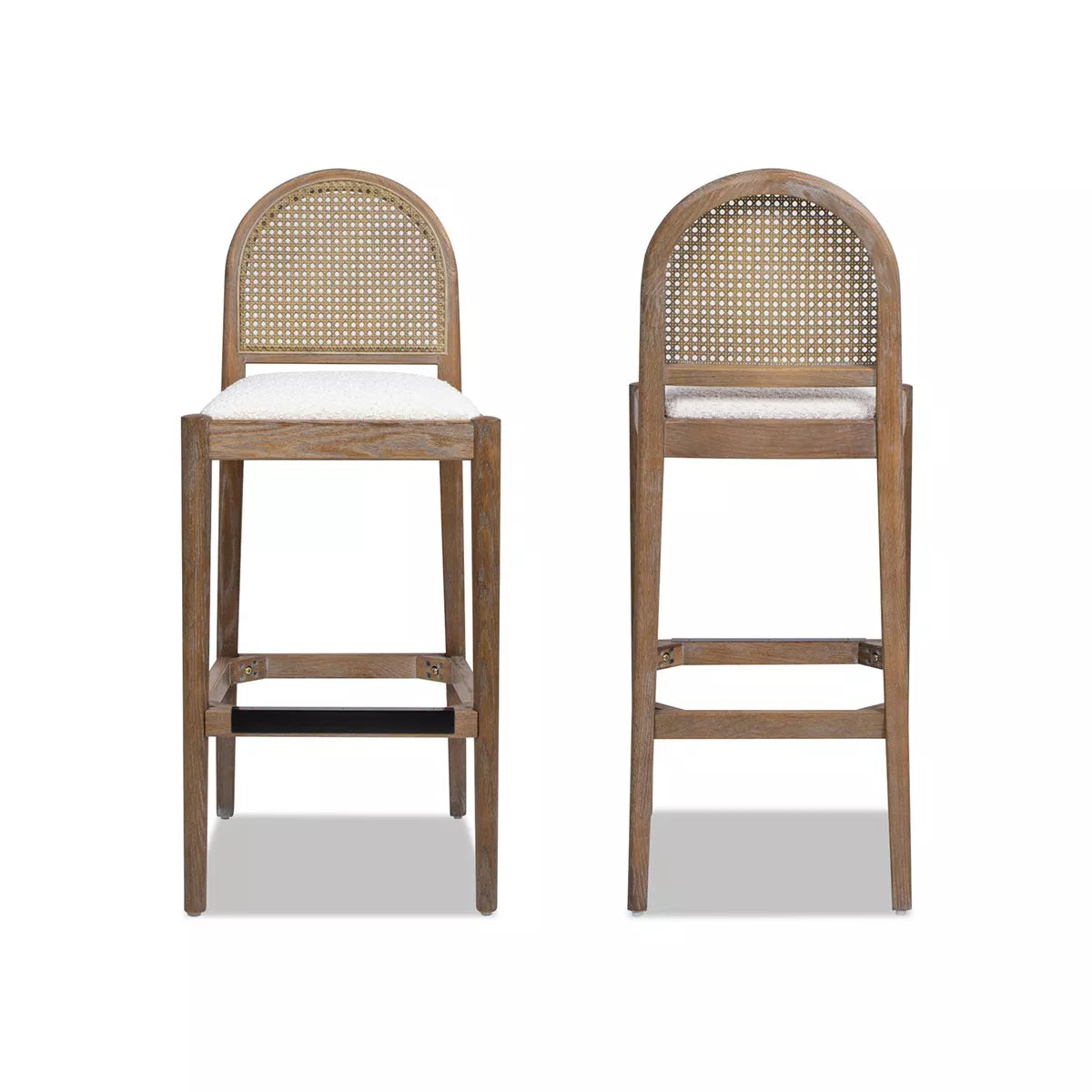 MAVA Home Panama Curved Back Cane Rattan Set of 2 Counter Bar Stools