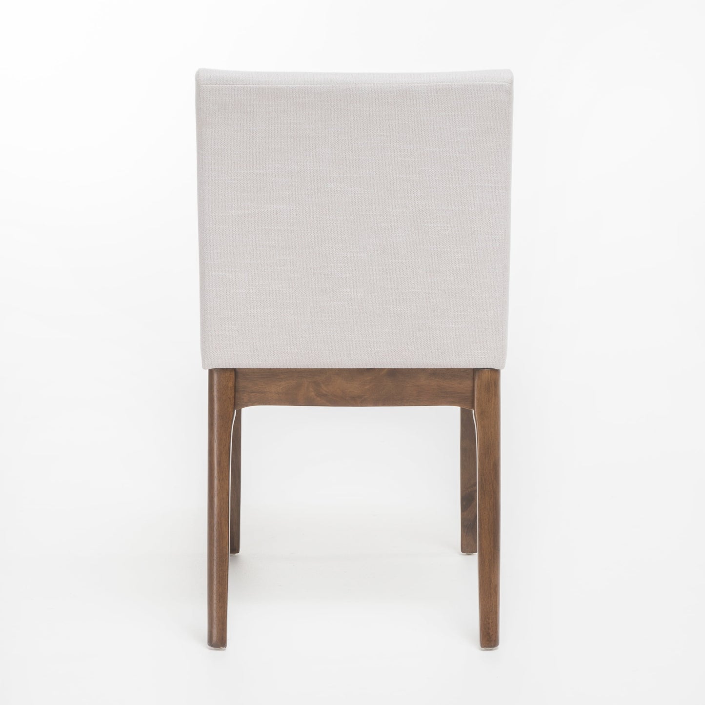 MAVA Mid Century Fabric Dining Chair, Set of 2, Light Beige, Walnut