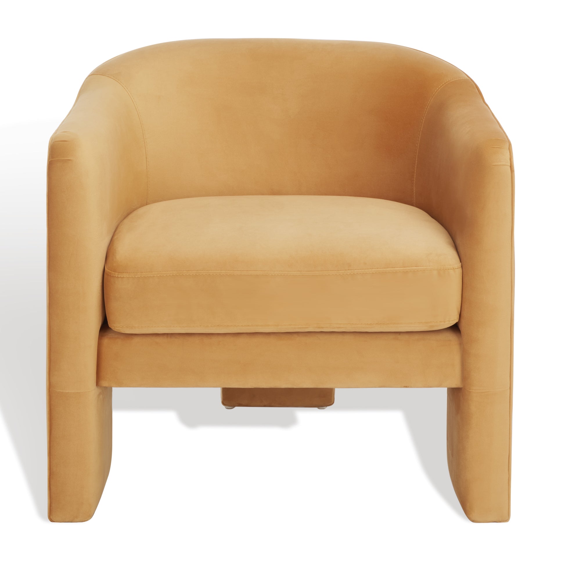 MAVA Modern Velvet Solid Accent Chair, Pumpkin Orange