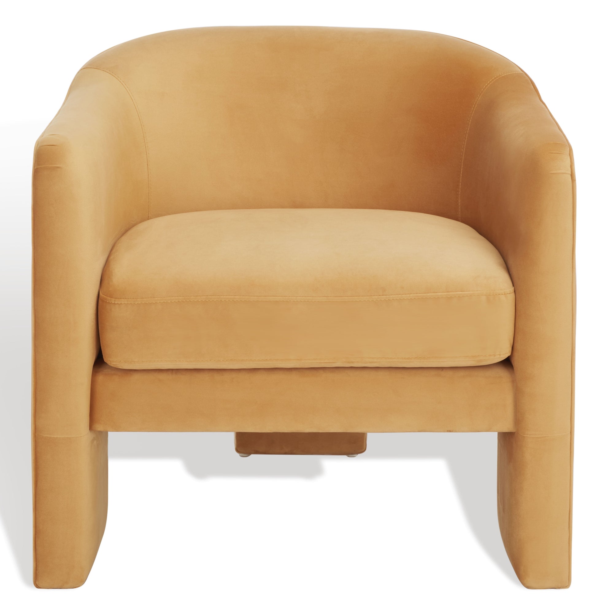 MAVA Modern Velvet Solid Accent Chair, Pumpkin Orange