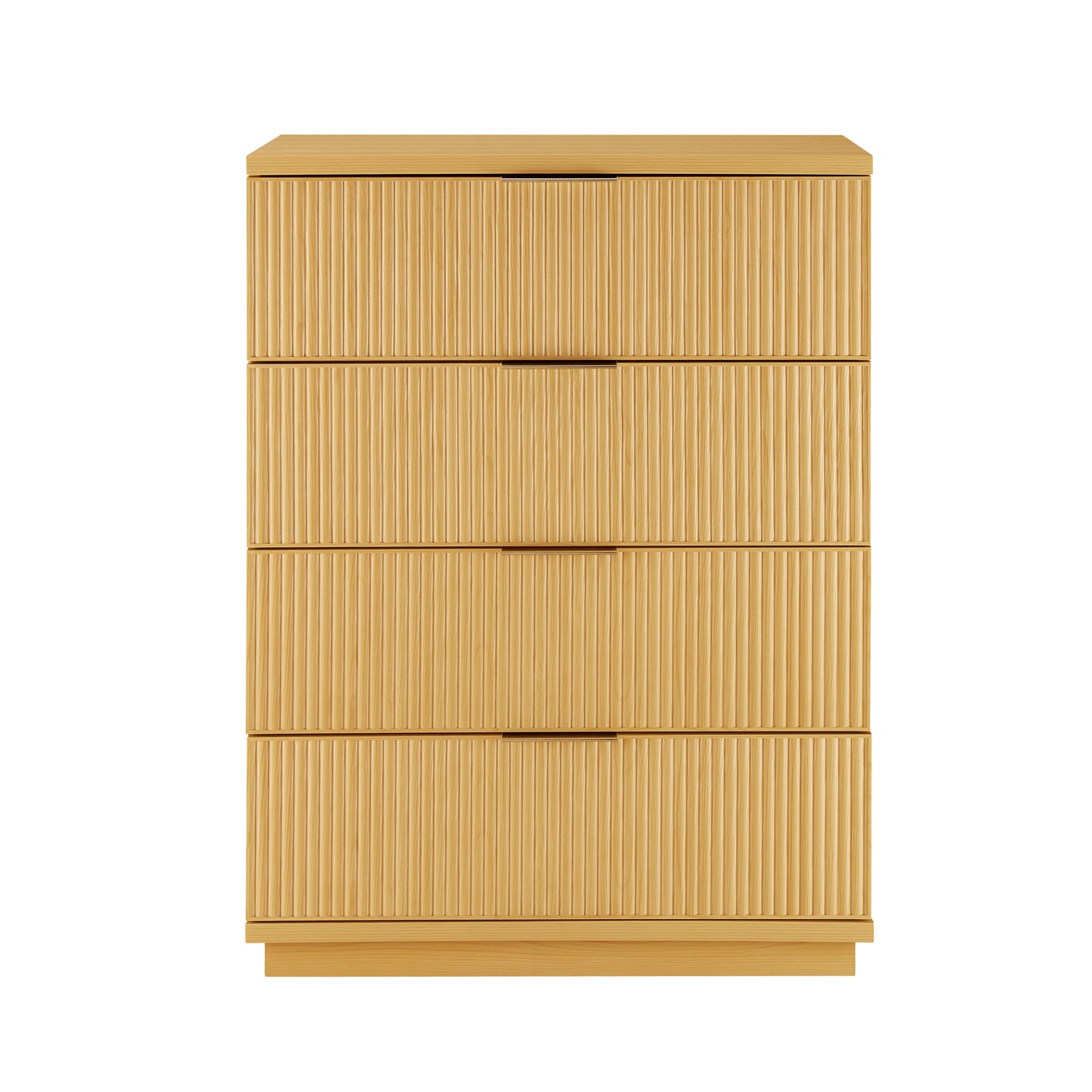 MAVA Fluted 4 Drawer Dresser for Bedroom, Natural Pine