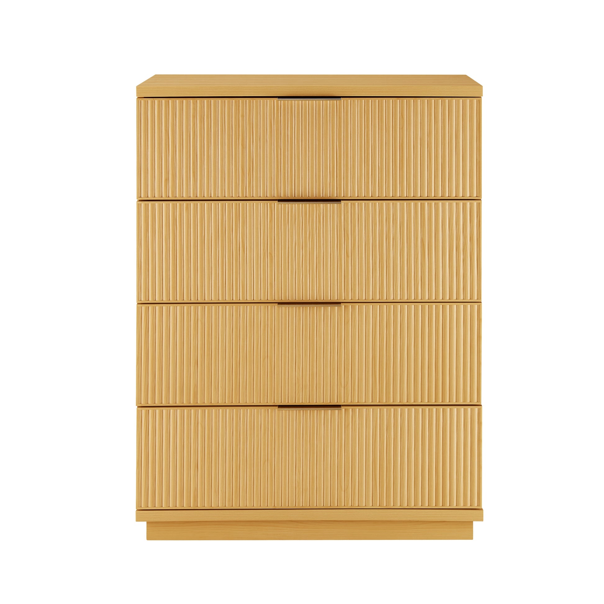 MAVA Fluted 4 Drawer Dresser for Bedroom, Natural Pine