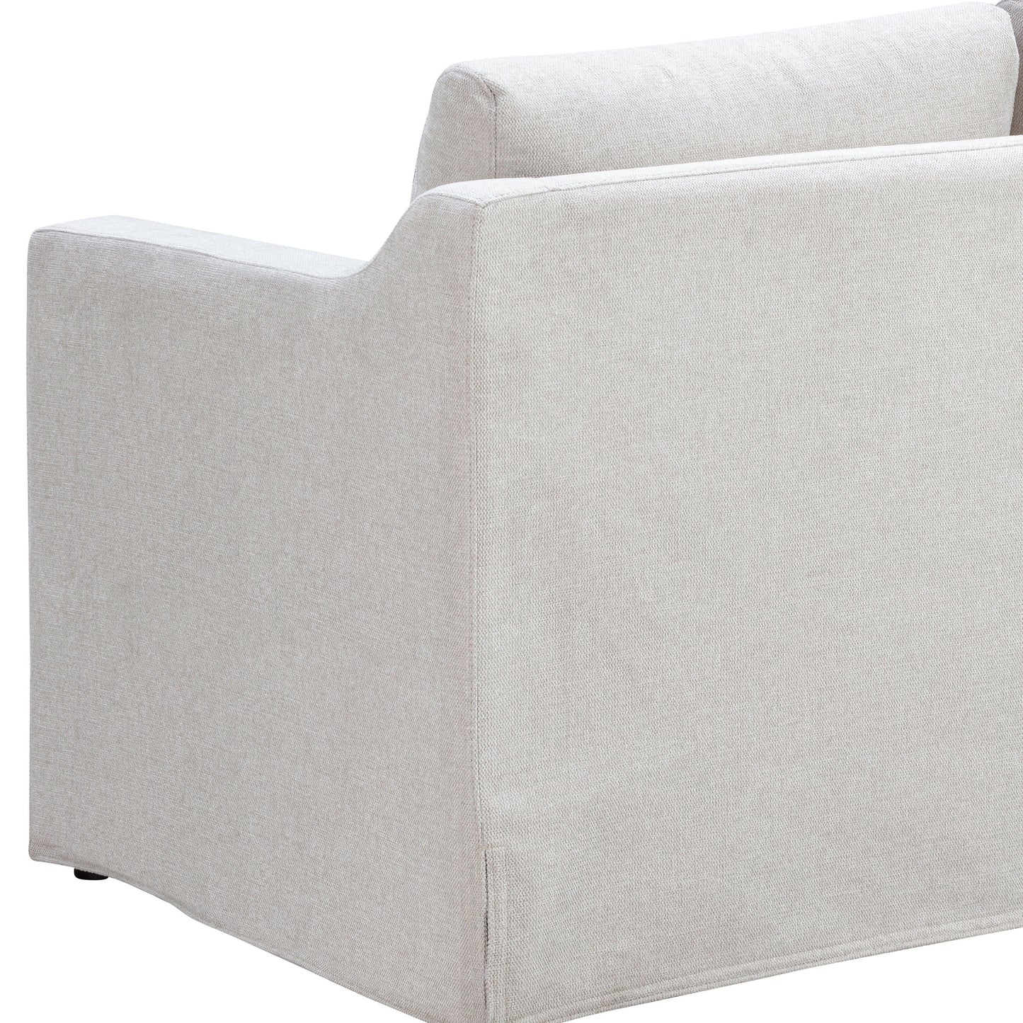 MAVA Farmhouse Slip-Cover Style Upholstered Sofa, Oatmeal Fabric