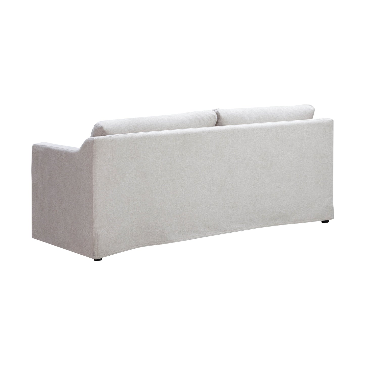 MAVA Farmhouse Slip-Cover Style Upholstered Sofa, Oatmeal Fabric