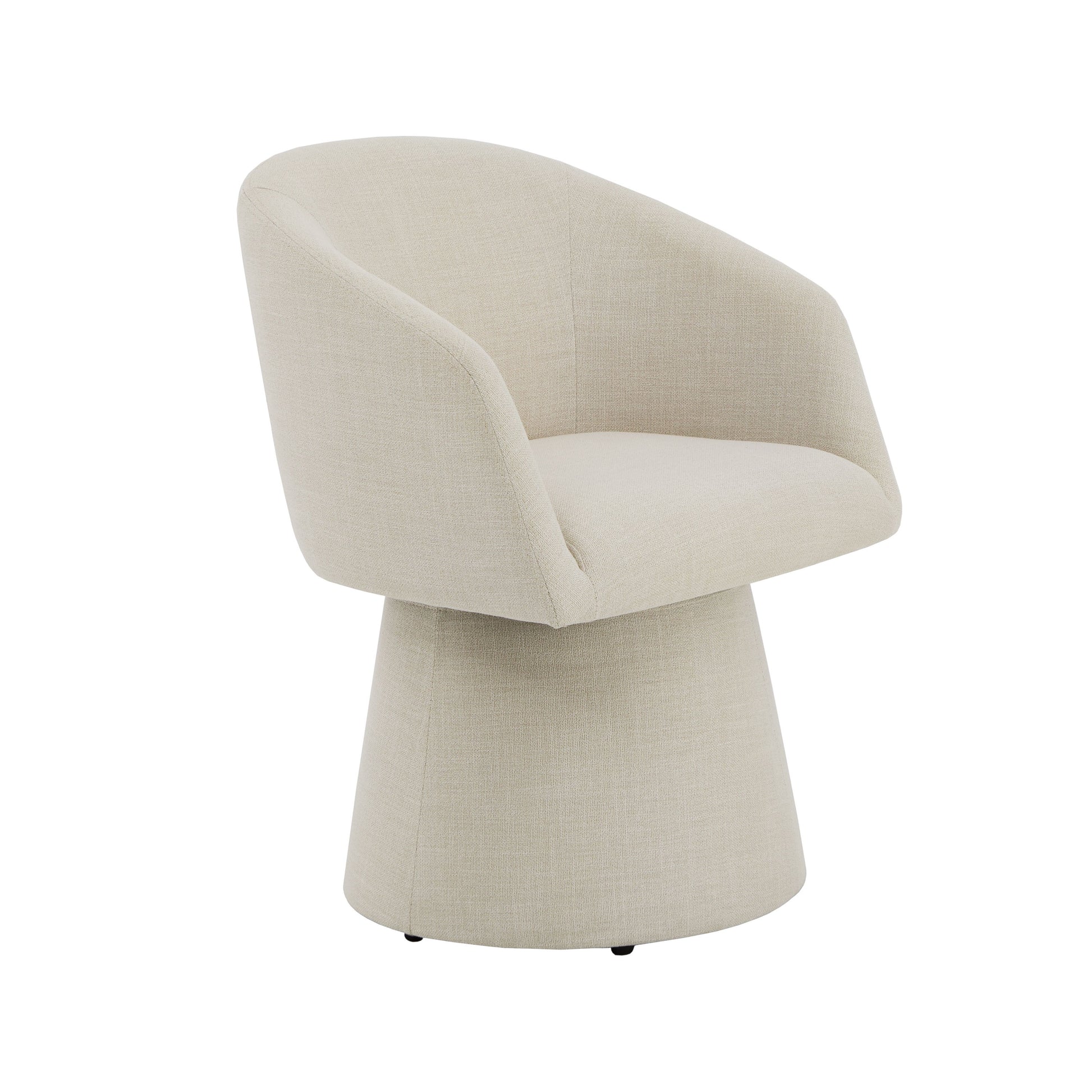 MAVA Swivel Dining Chair, Modern Upholstered Dining Room Chairs for Kitchen Island, Fabric in Linen