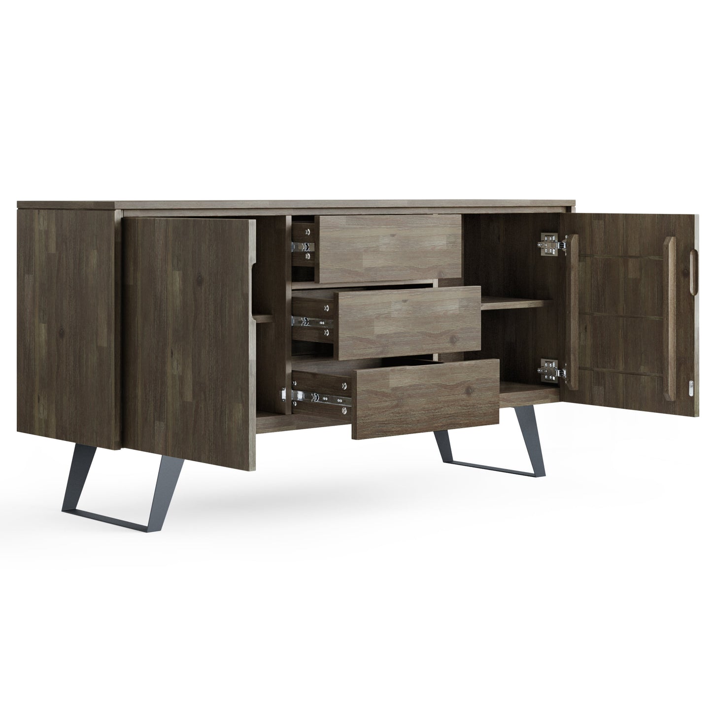 MAVA Solid Acacia Wood Sideboard Buffet in Gray