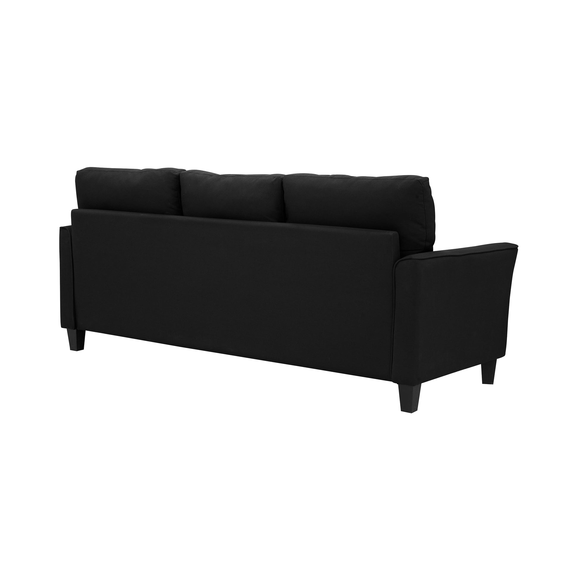 MAVA 3 Seat Classic Modern Sofa, Black