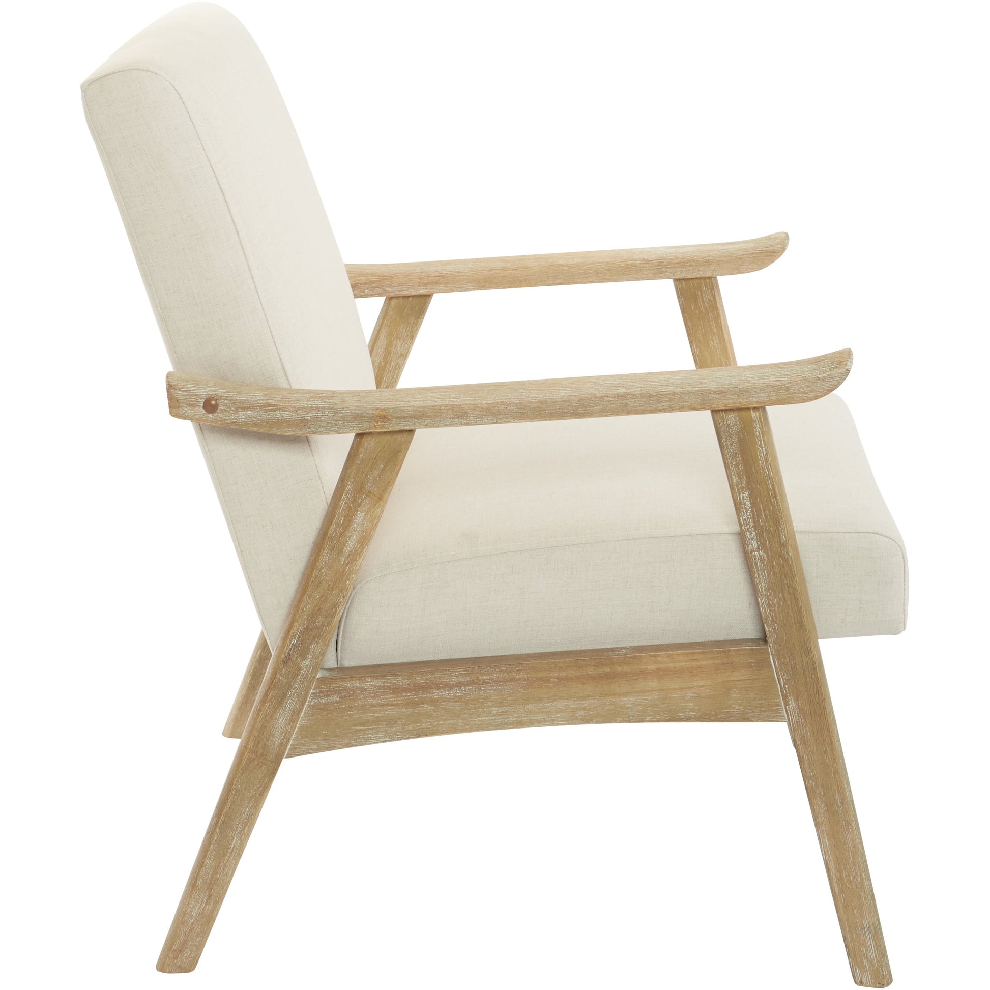 MAVA Chair in Linen Fabric with Brushed Finished Frame