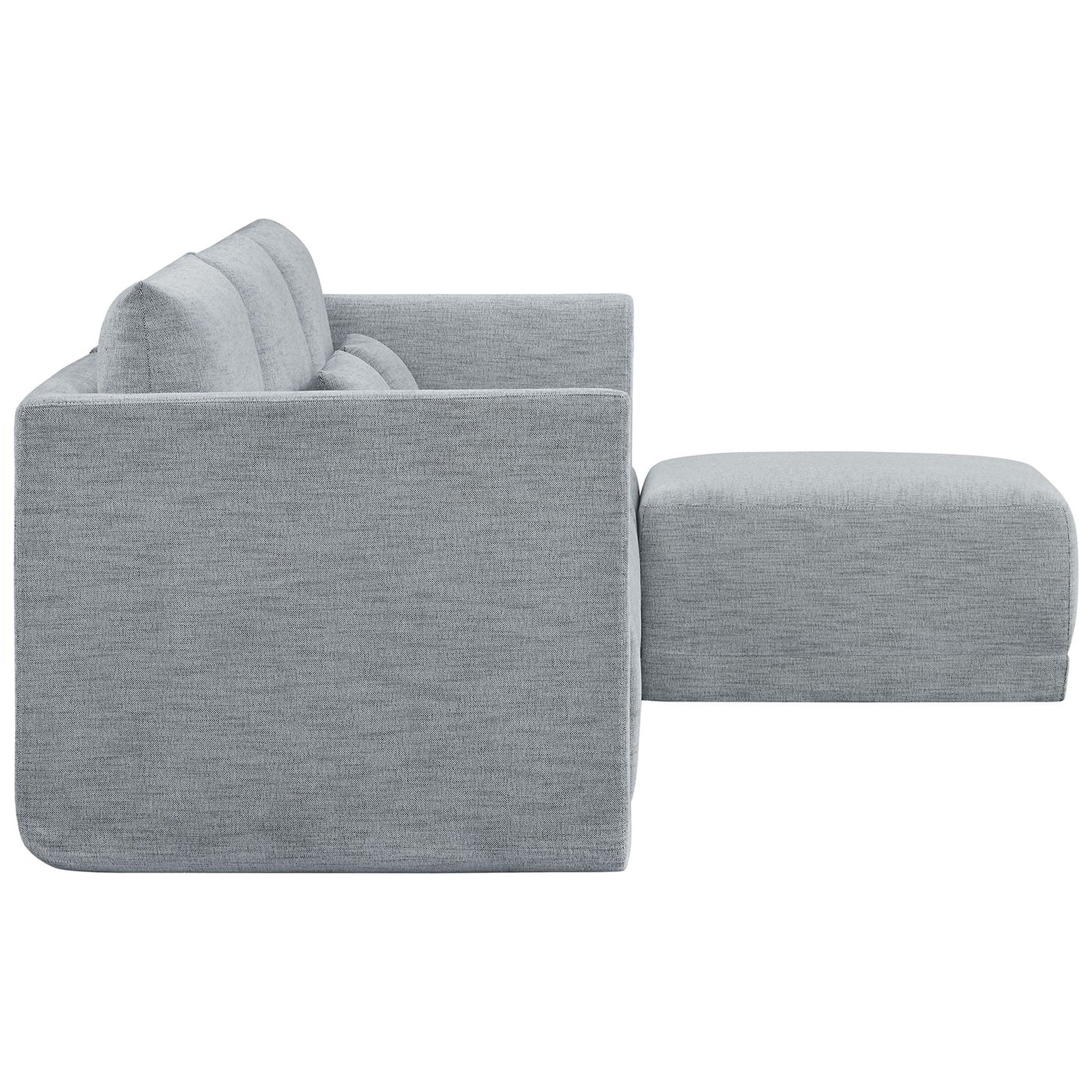 MAVA Modular Sectional Sofa with Ottoman by Drew Barrymore, Gray Fabric