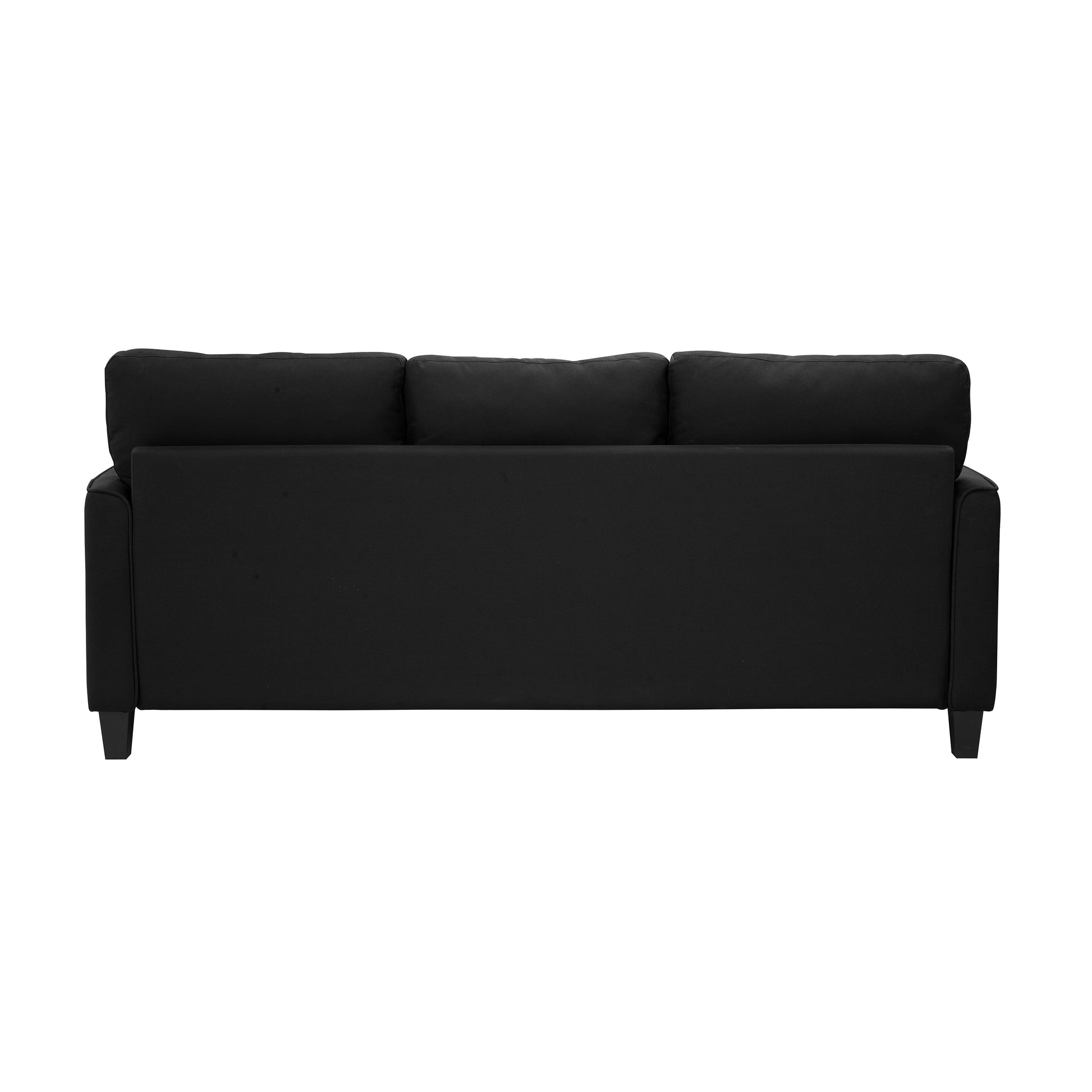 MAVA 3 Seat Classic Modern Sofa, Black