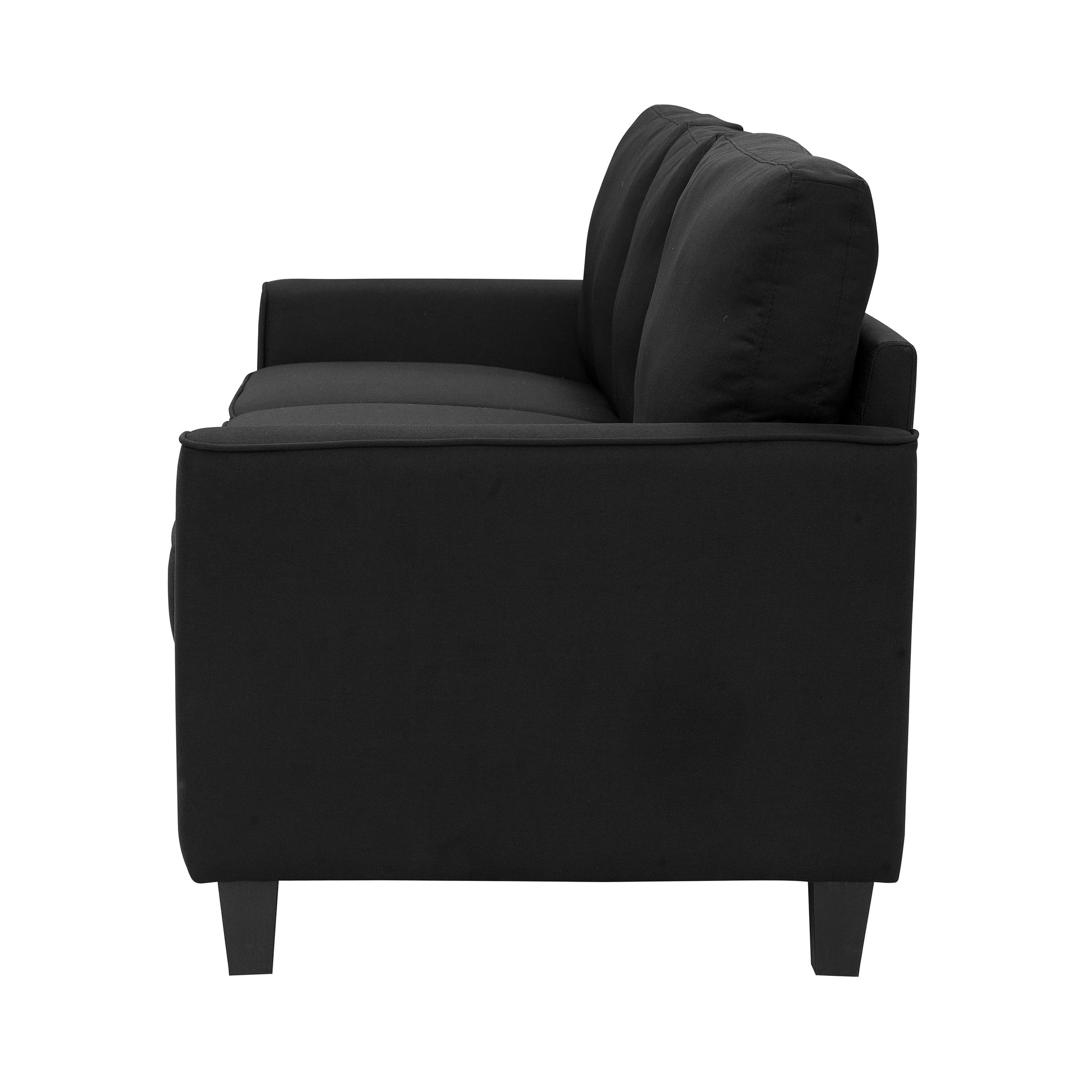 MAVA 3 Seat Classic Modern Sofa, Black