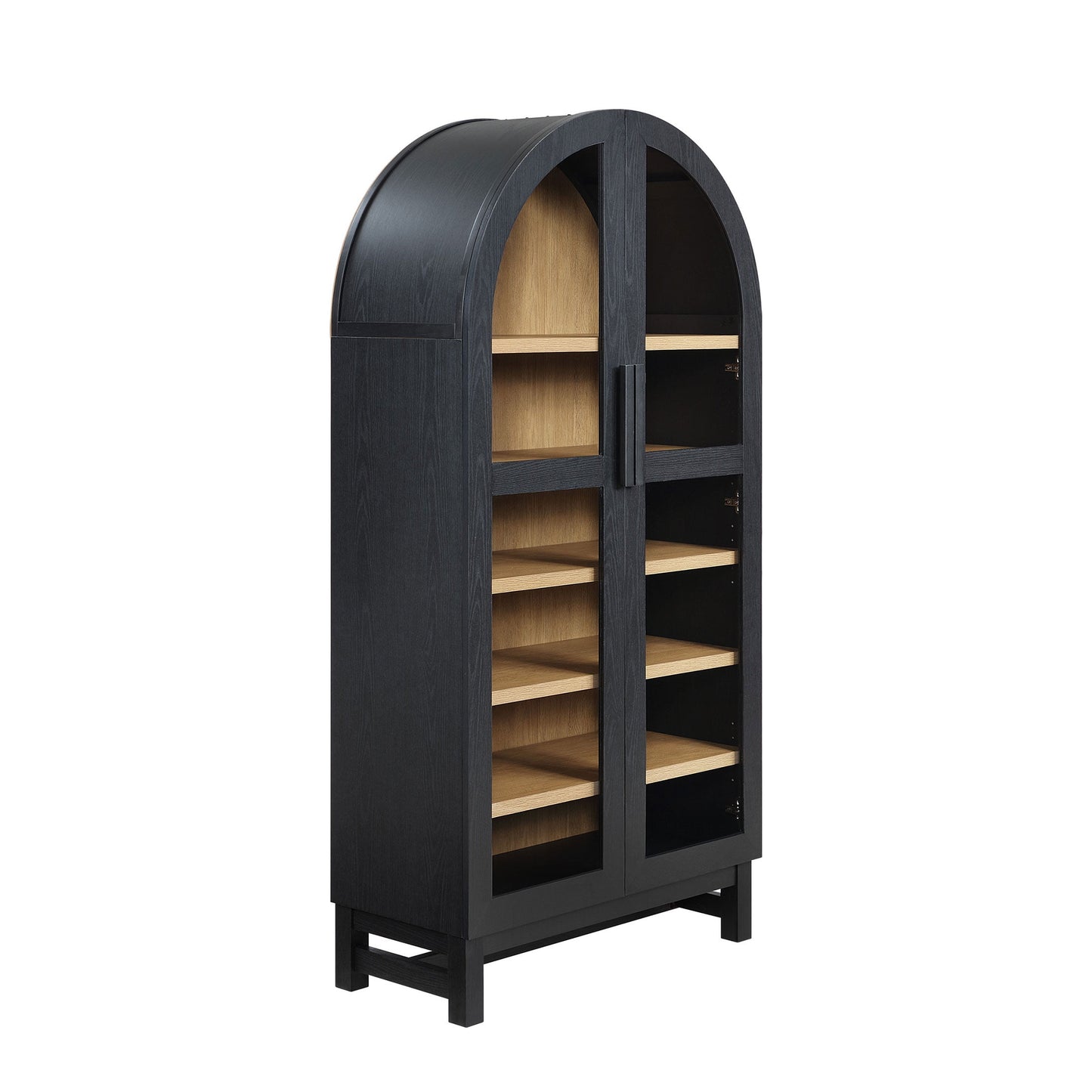 MAVA Solid Wood Frame Arc Cabinet, Black Finish