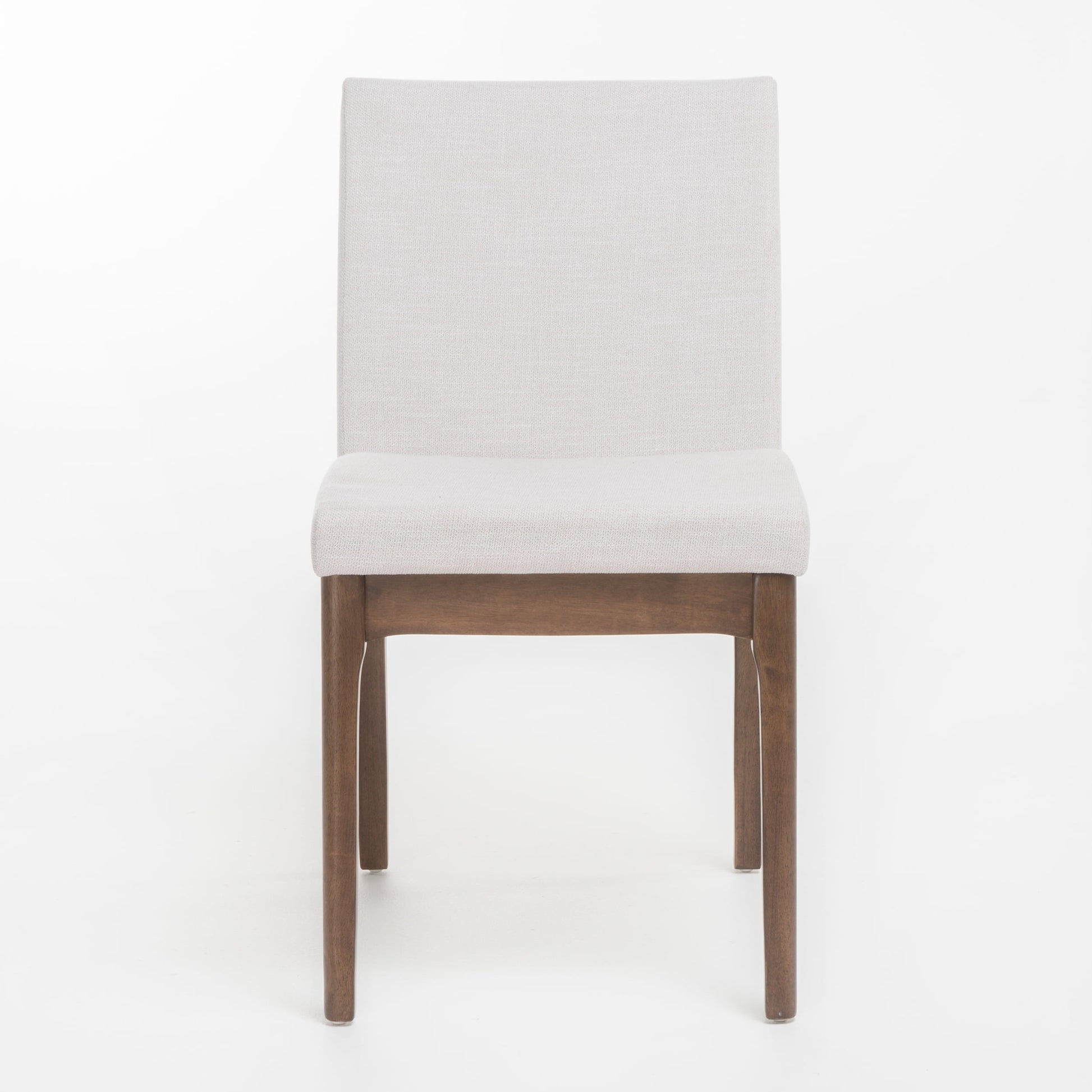 MAVA Mid Century Fabric Dining Chair, Set of 2, Light Beige, Walnut