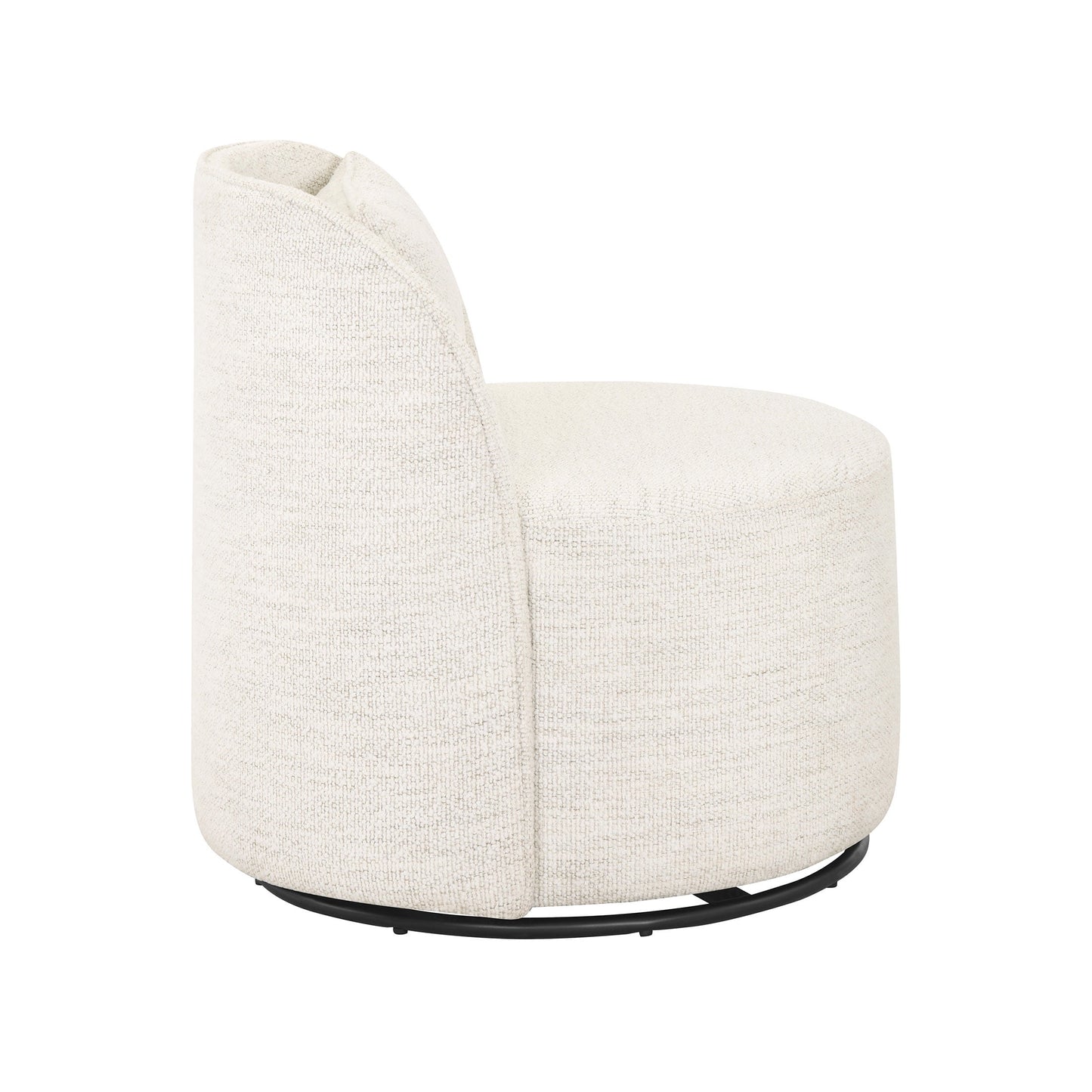 MAVA Modern Arch Swivel Chair, Cream Bouclé