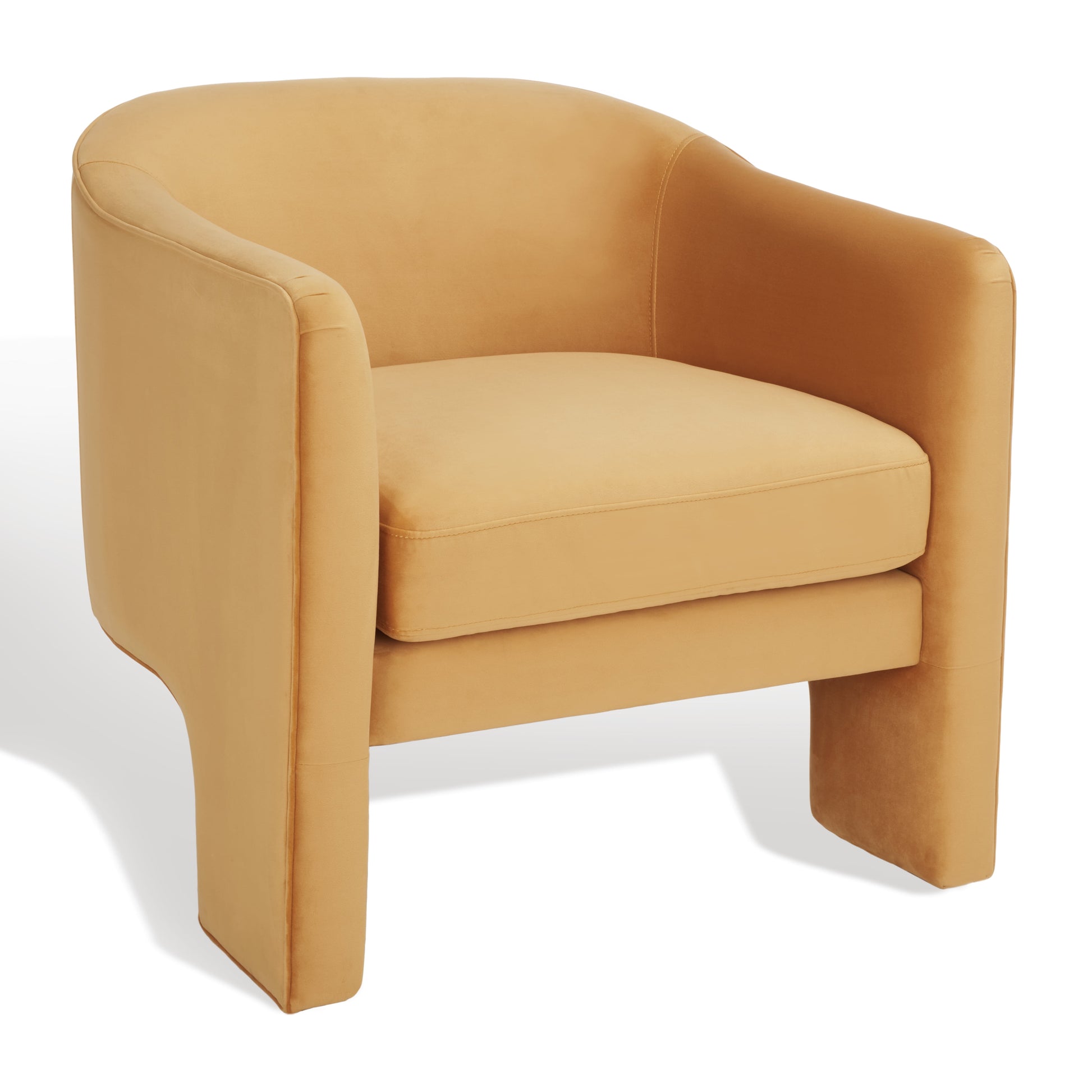 MAVA Modern Velvet Solid Accent Chair, Pumpkin Orange