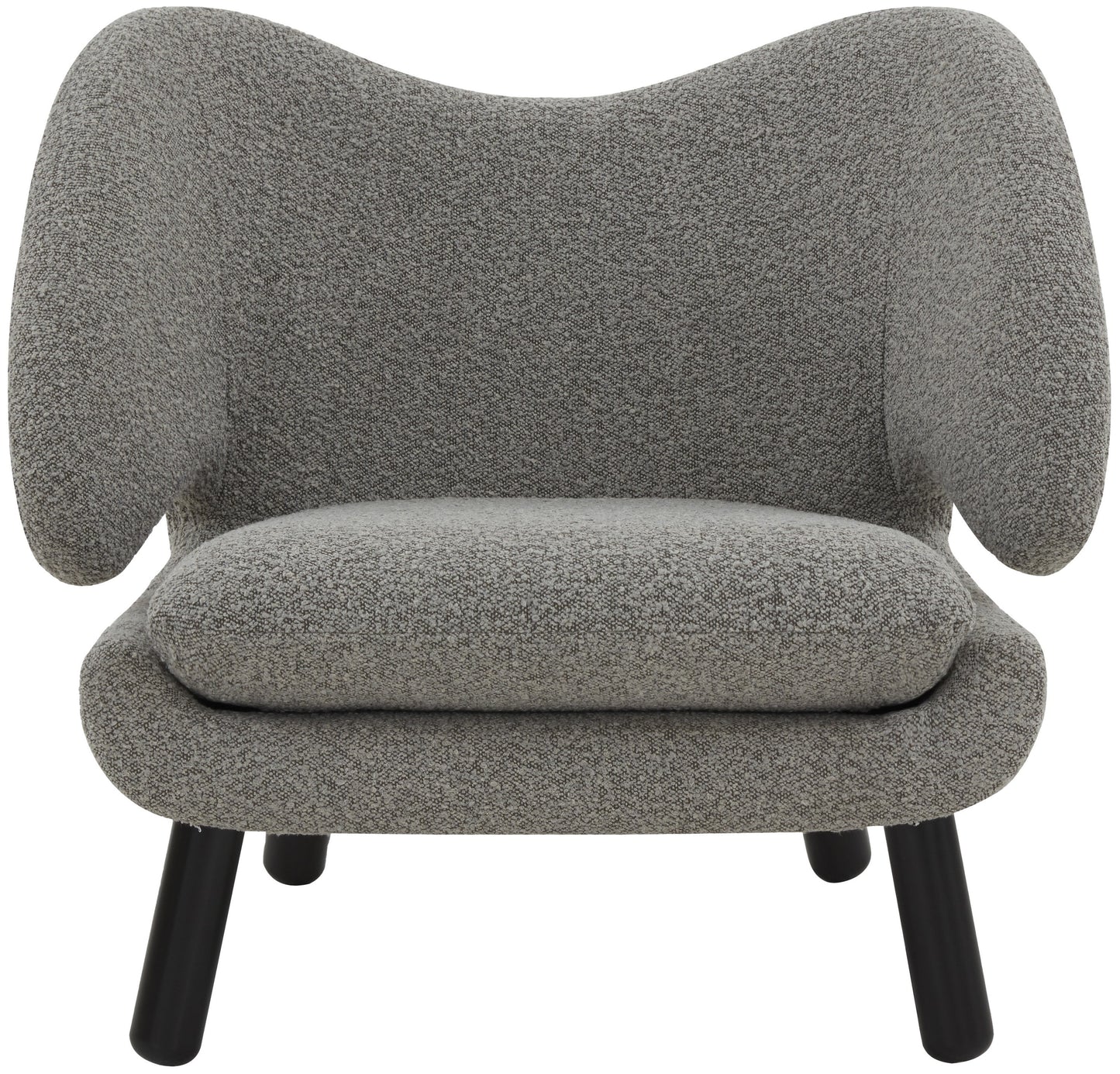 MAVA Couture Felicia Modern Boucle Solid Accent Chair, Light Grey/Black