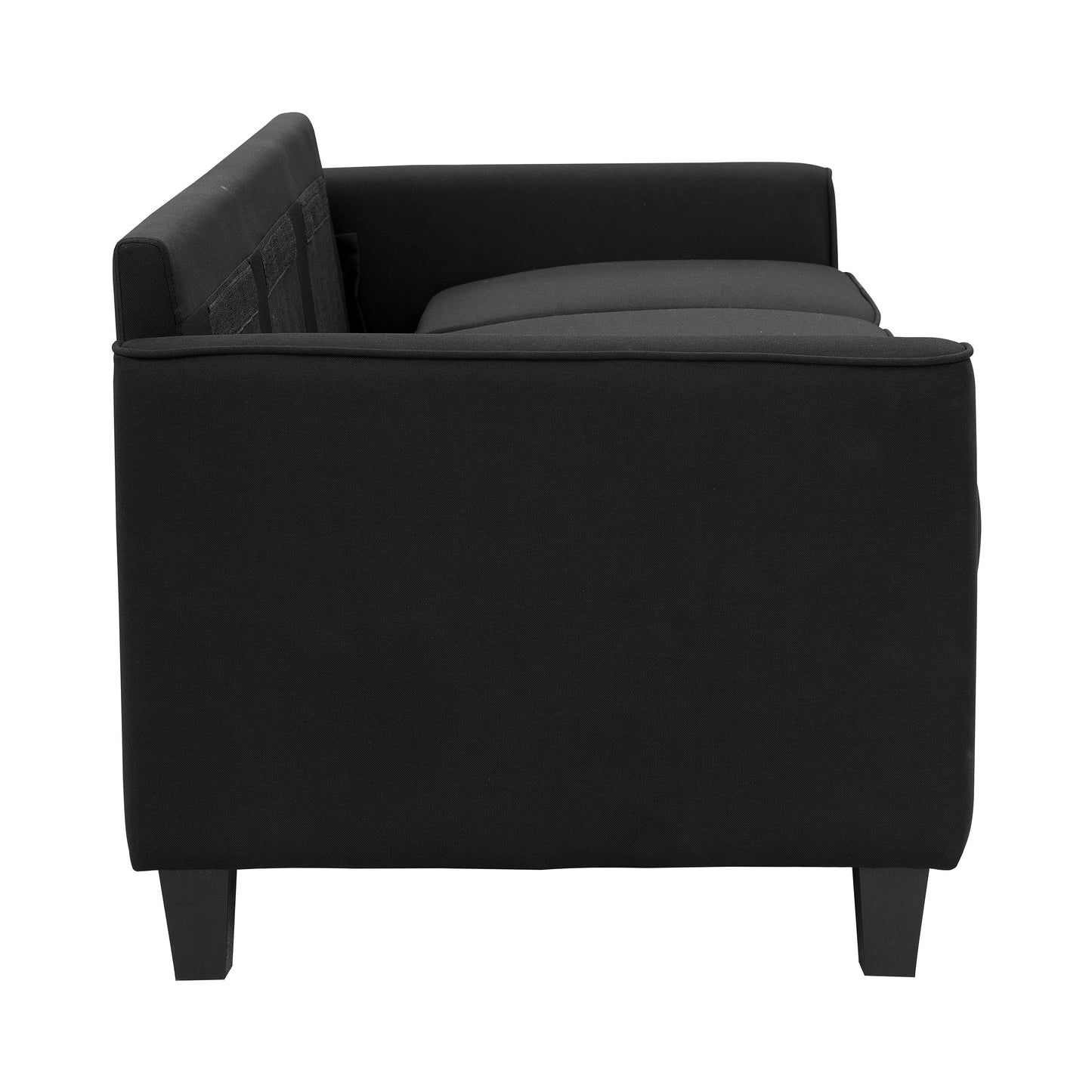 MAVA 3 Seat Classic Modern Sofa, Black