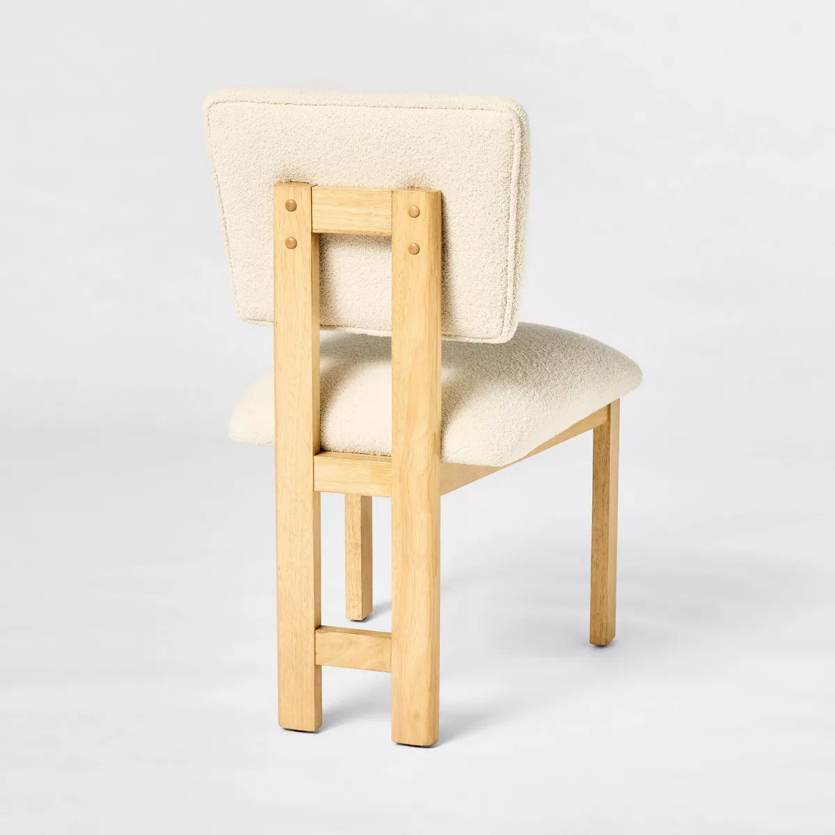 MAVA 2Pk Modern Upholstered Wood Dining Chair Cream - Threshold™ Designed with Studio Mcgee: Lacquered Rubberwood, Polyester Upholstery