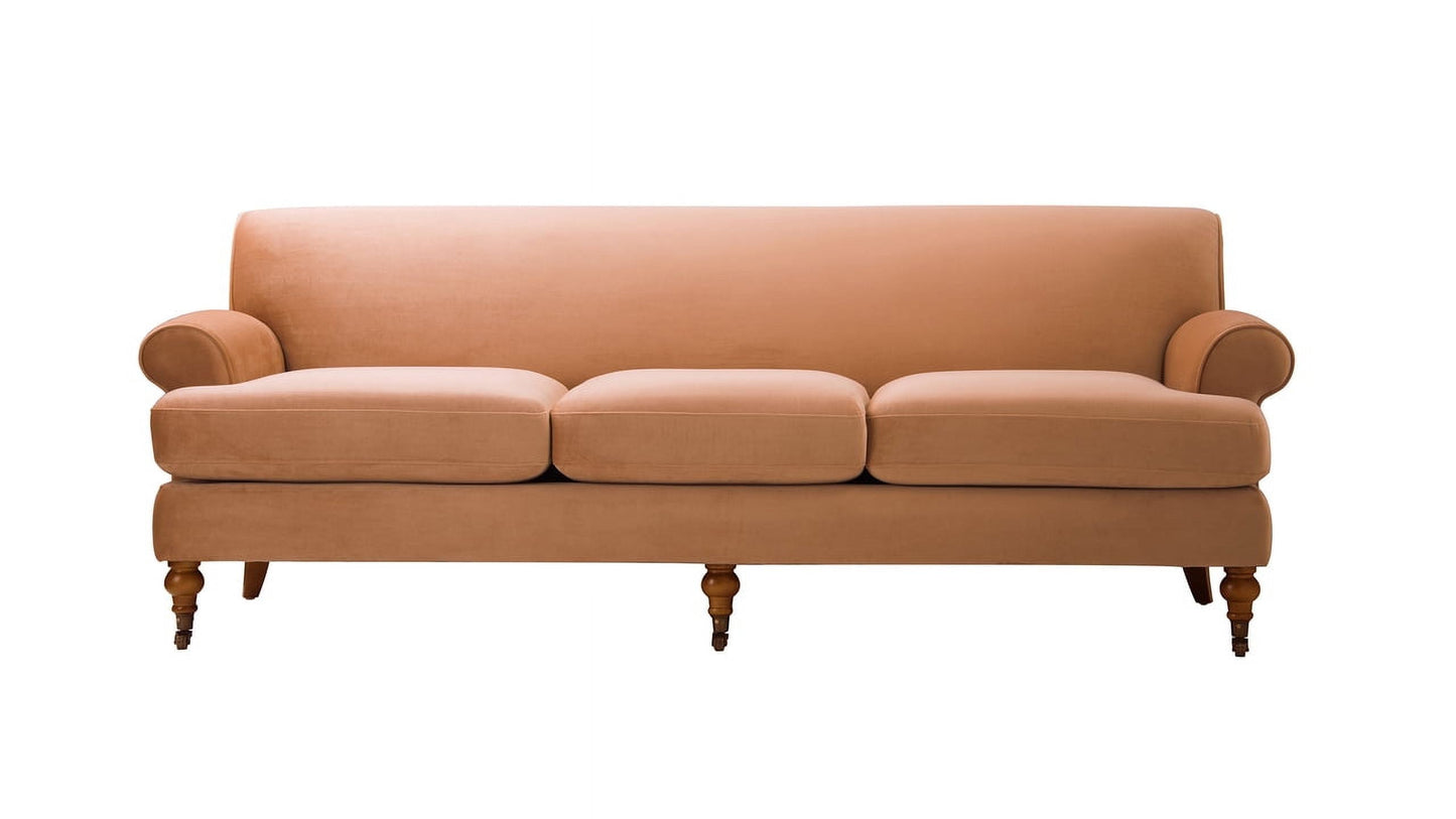 MAVA Arm Sofa Metal Casters Olive Green