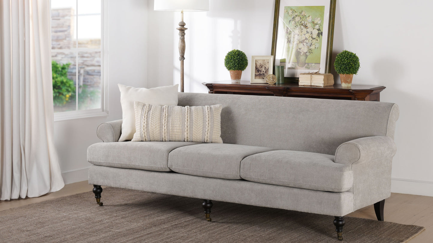 MAVA Arm Sofa Metal Casters Olive Green