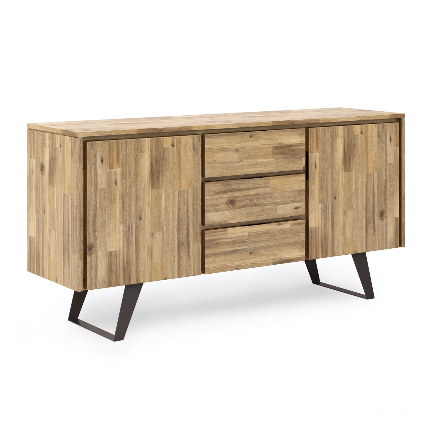 MAVA Solid Acacia Wood Sideboard Buffet in Gray