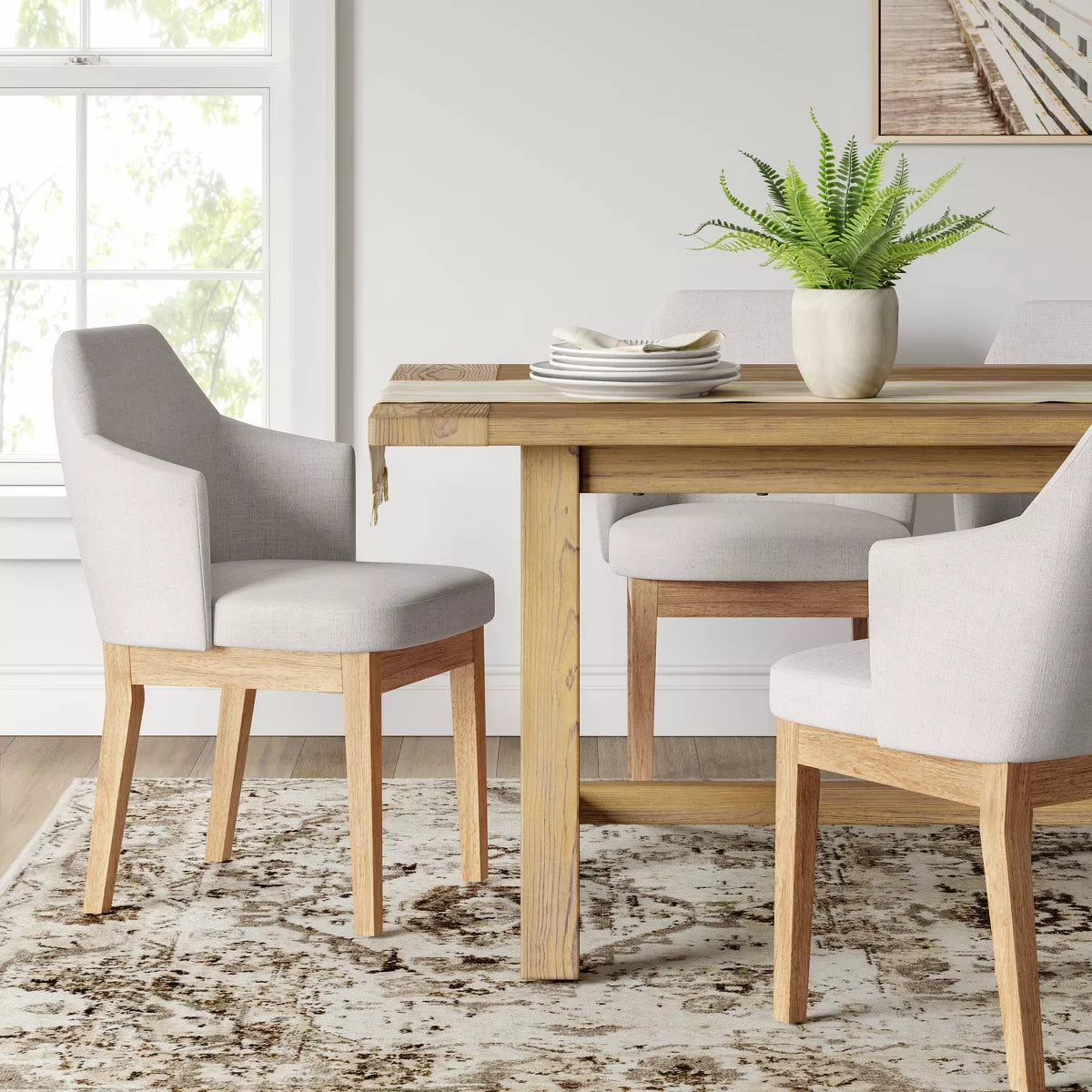 MAVA Curved Back Upholstered Dining Chair - Threshold