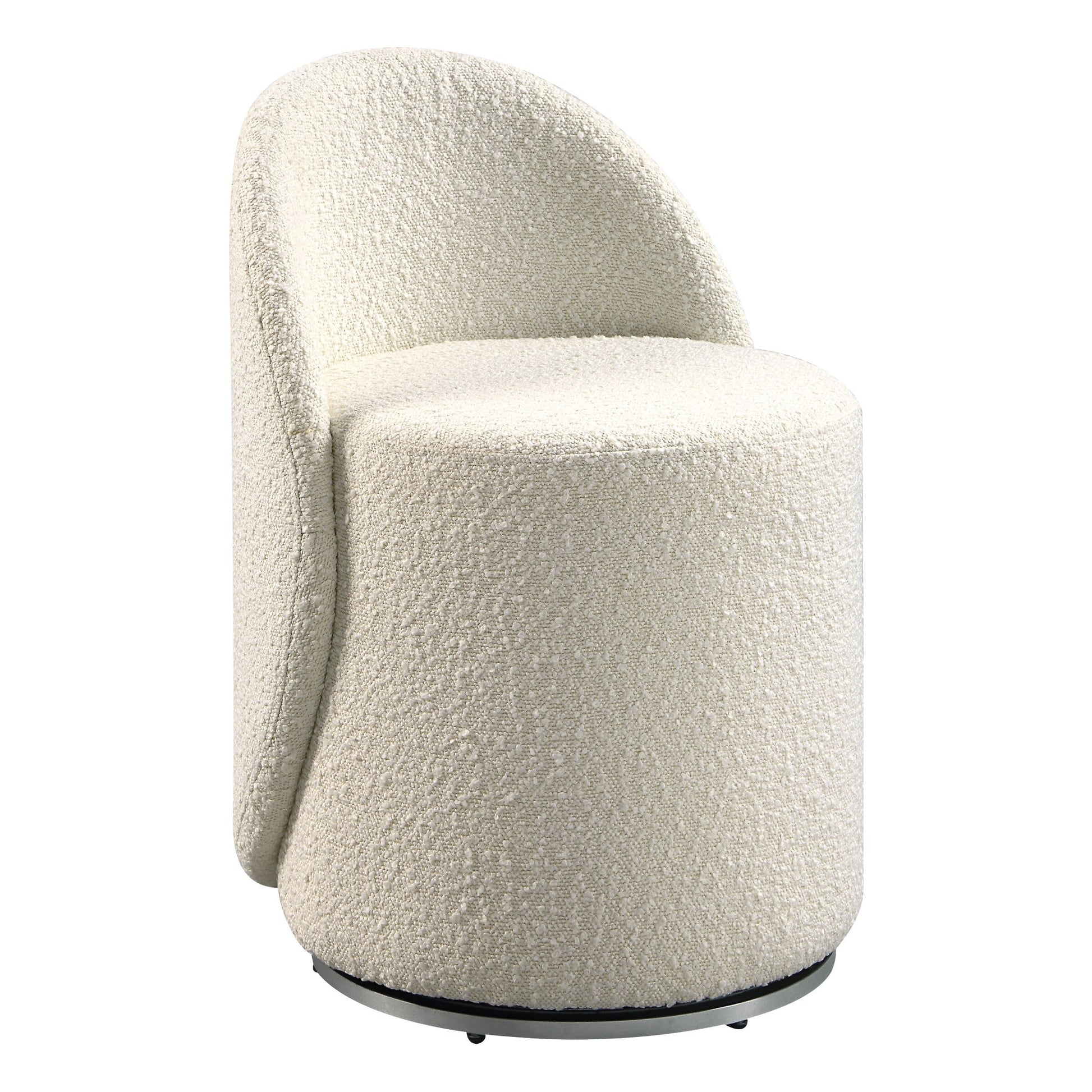 MAVA Fabric Swivel Vanity Chair in Textured Cream Fabric