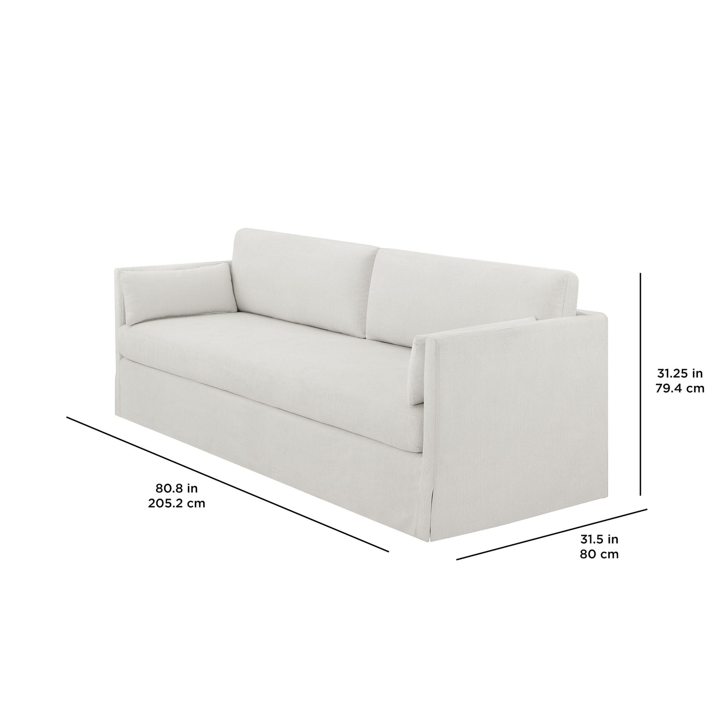 MAVA Homes & Gardens Waylen Slipcover Sofa, Cream