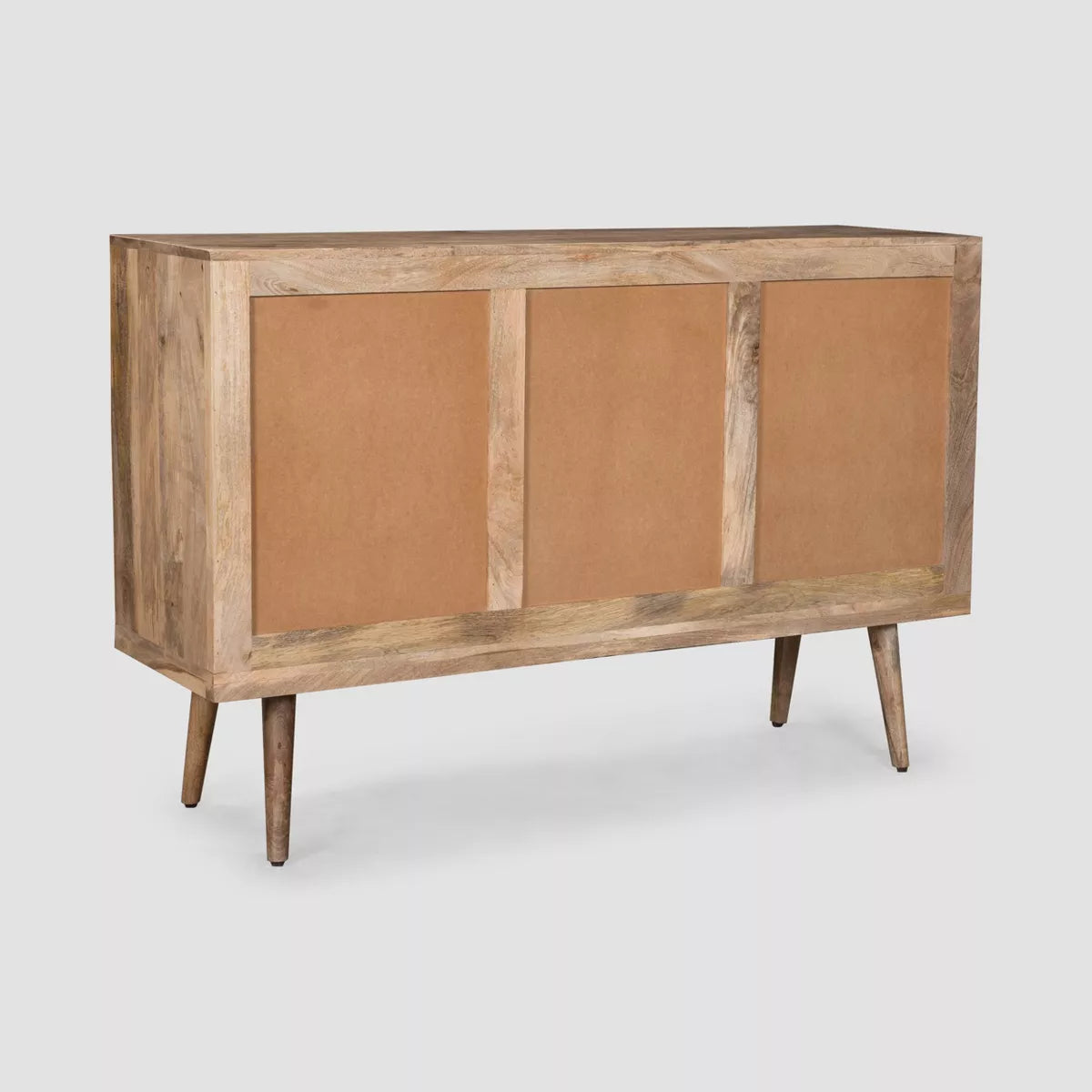 MAVA Mid-Century Modern 3 Drawer Sideboard Natural - Christopher Knight Home: Mango Wood Buffet Table, 2 Doors