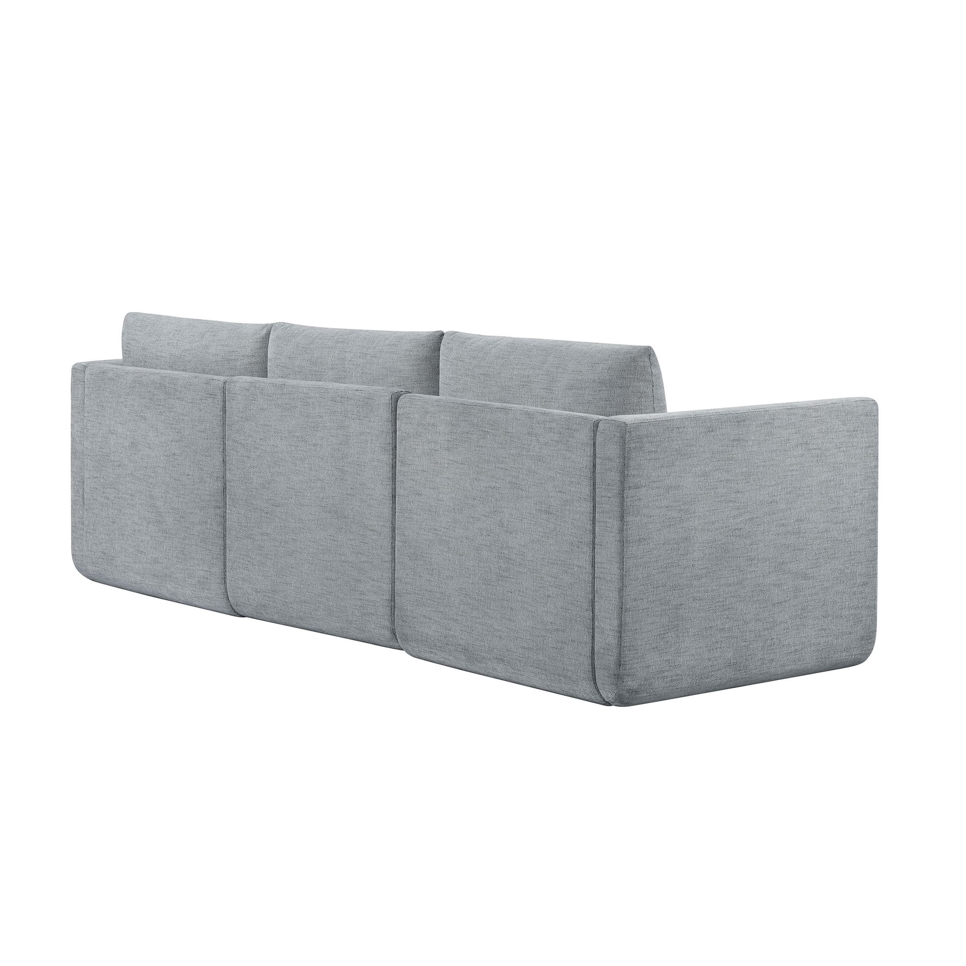 MAVA Modular Sectional Sofa with Ottoman by Drew Barrymore, Gray Fabric