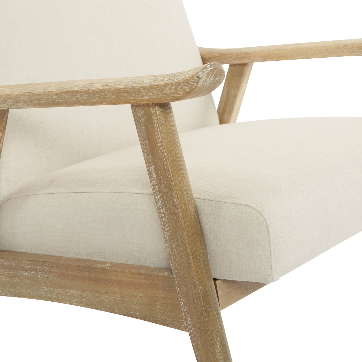 MAVA Chair in Linen Fabric with Brushed Finished Frame