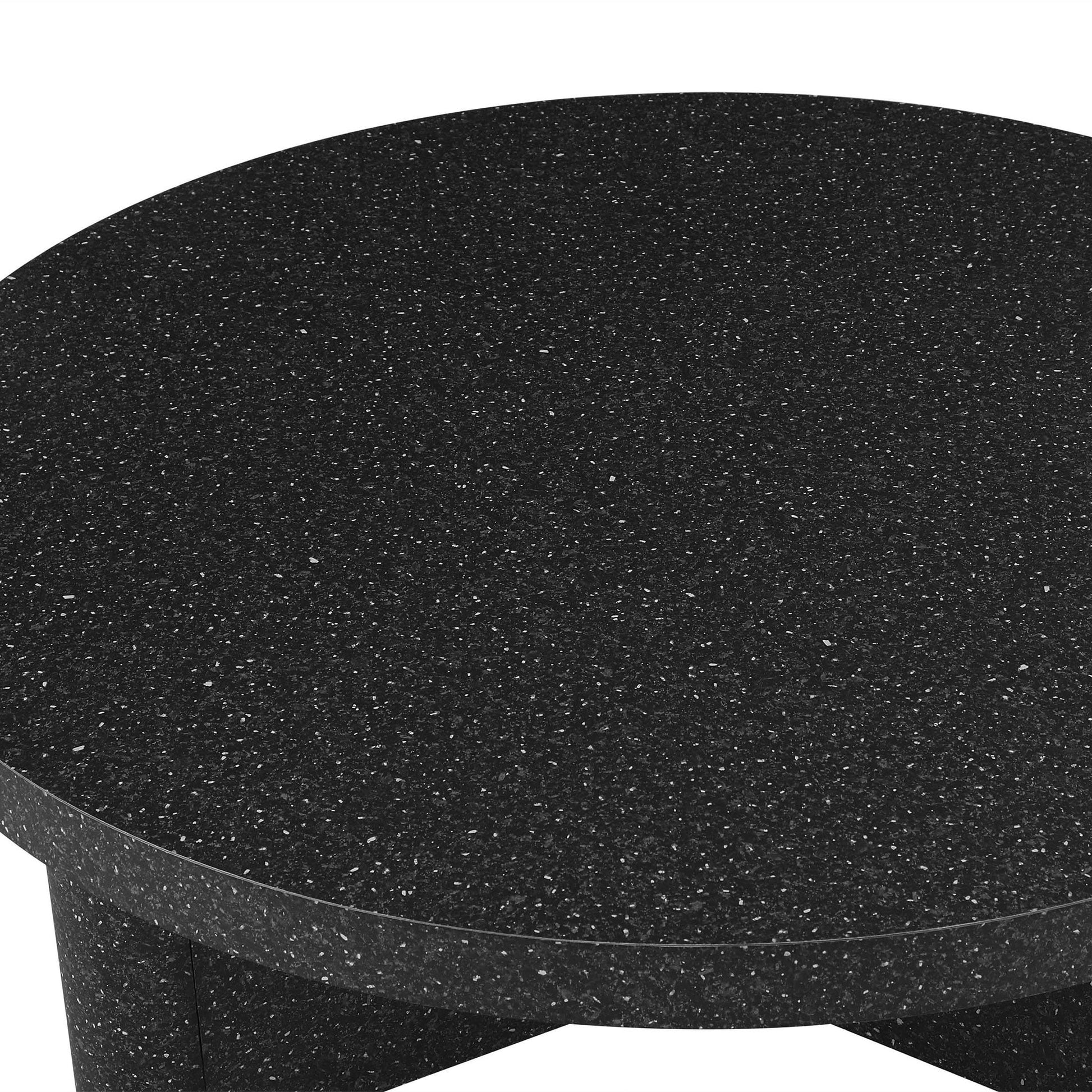 MAVA round Coffee Table Finish by Drew Barrymore, Speckled Marble Finish