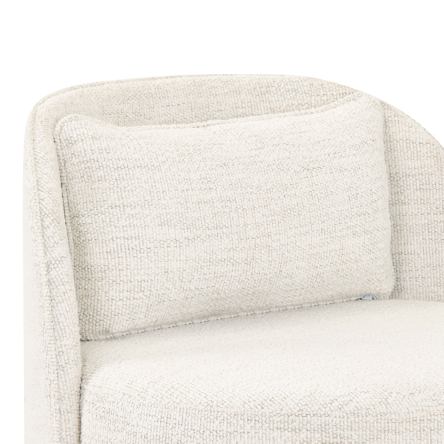 MAVA Modern Arch Swivel Chair, Cream Bouclé