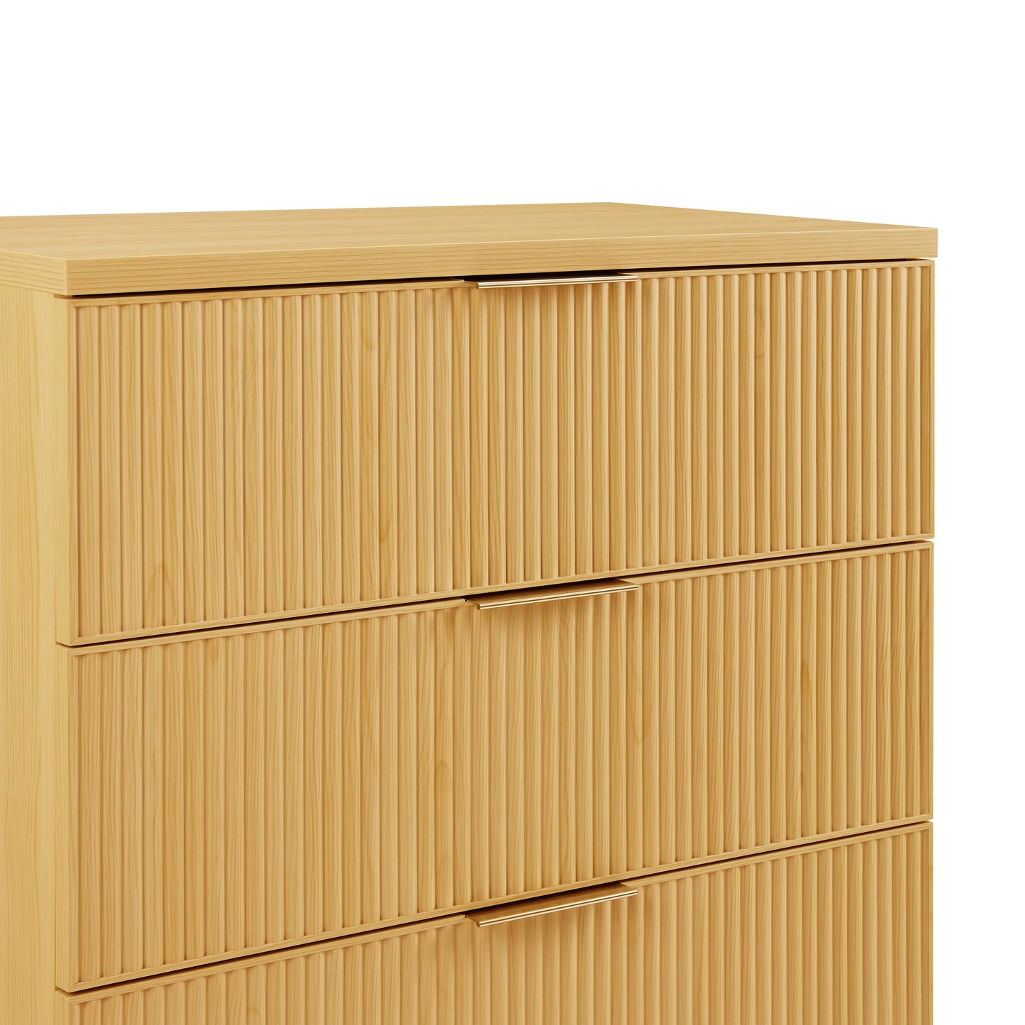 MAVA Fluted 4 Drawer Dresser for Bedroom, Natural Pine