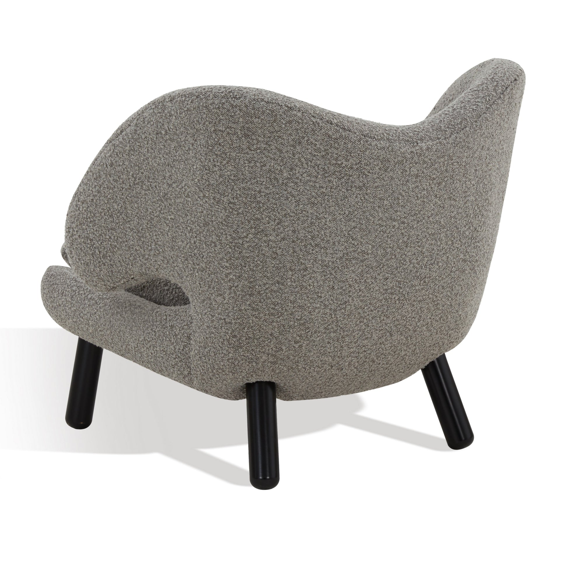 MAVA Couture Felicia Modern Boucle Solid Accent Chair, Light Grey/Black