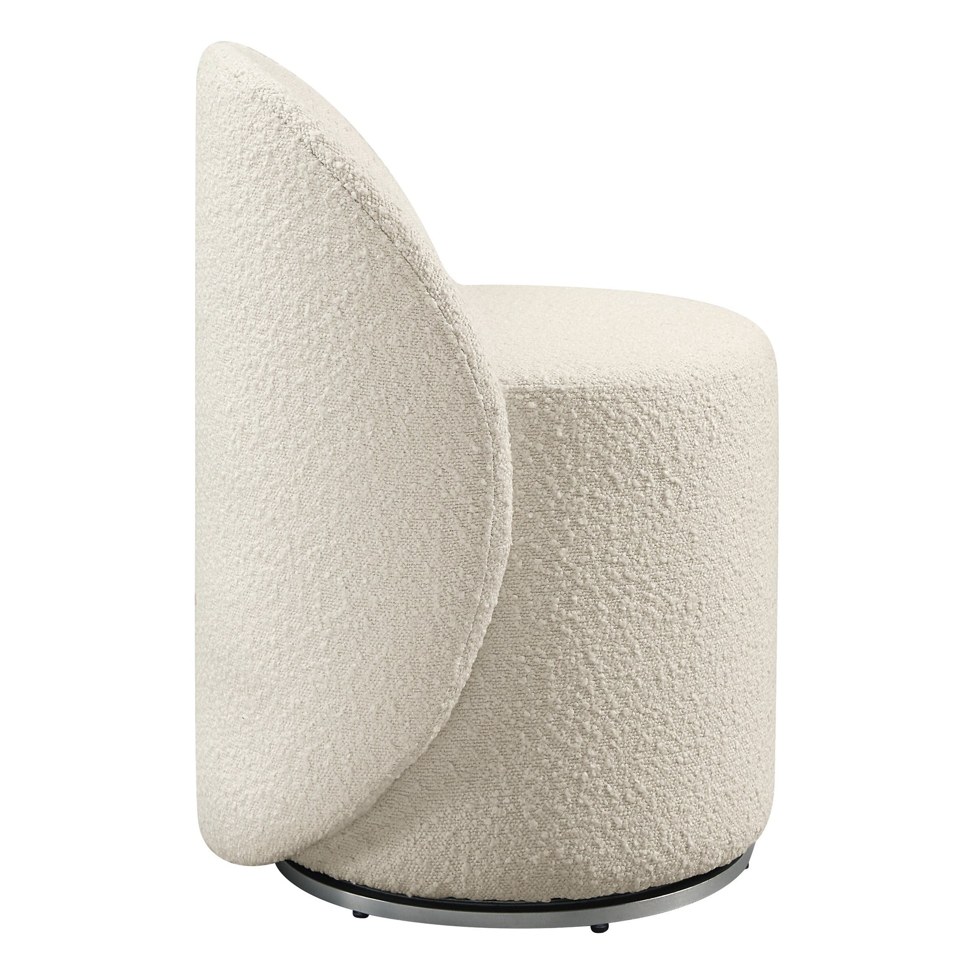 MAVA Fabric Swivel Vanity Chair in Textured Cream Fabric