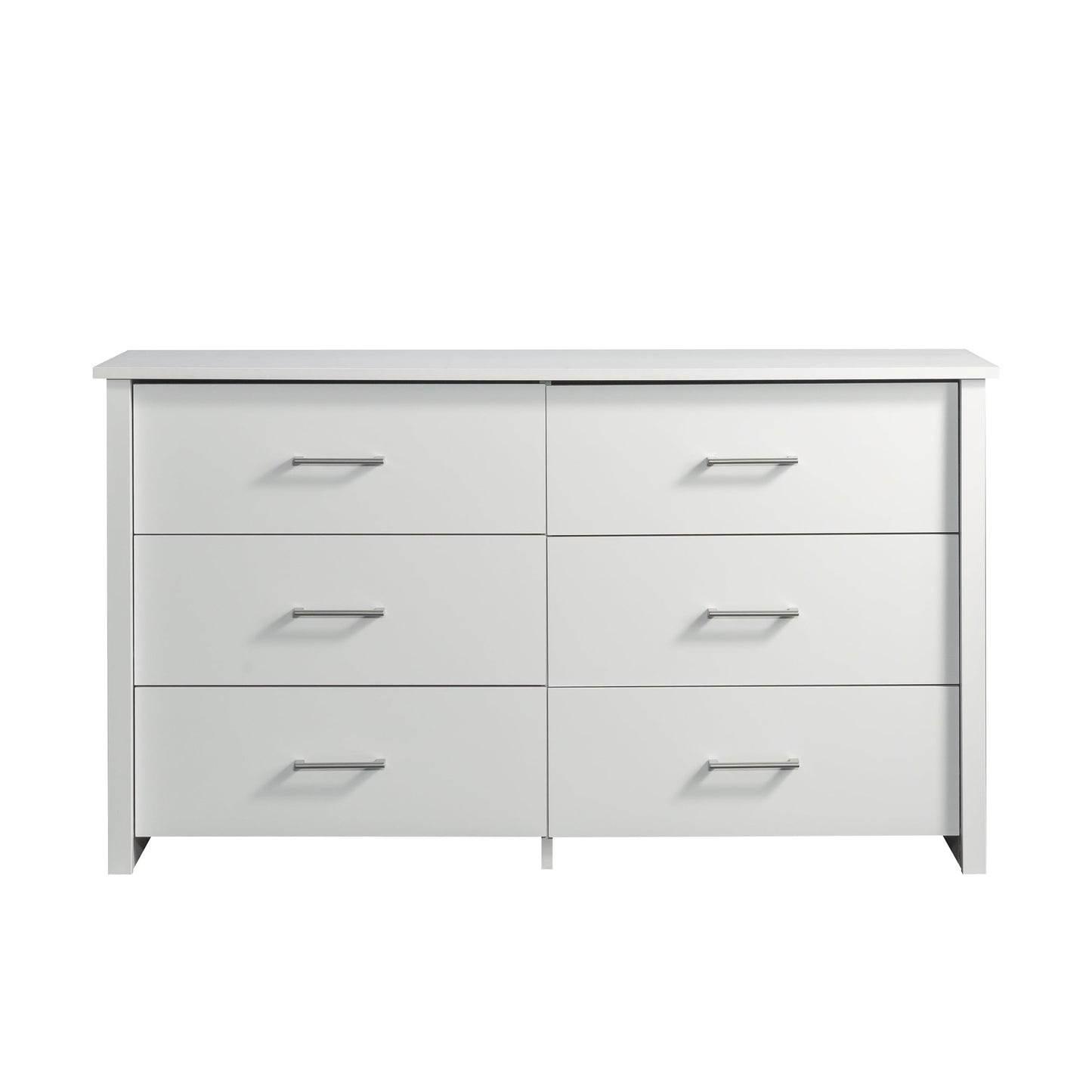 MAVA 6-Drawer Dresser, Soft White Finish