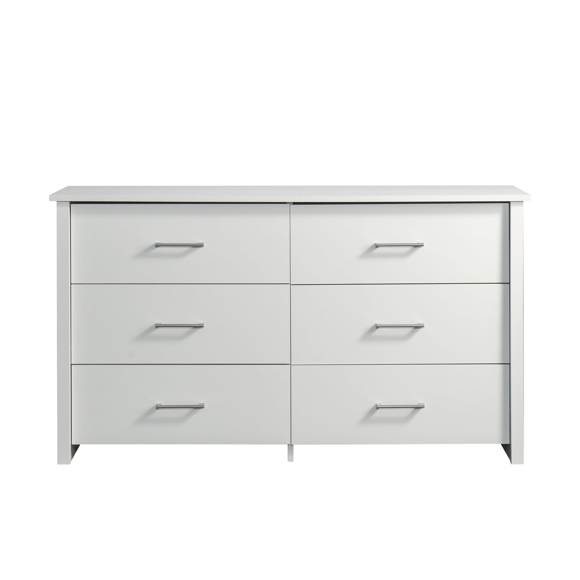 MAVA 6-Drawer Dresser, Soft White Finish