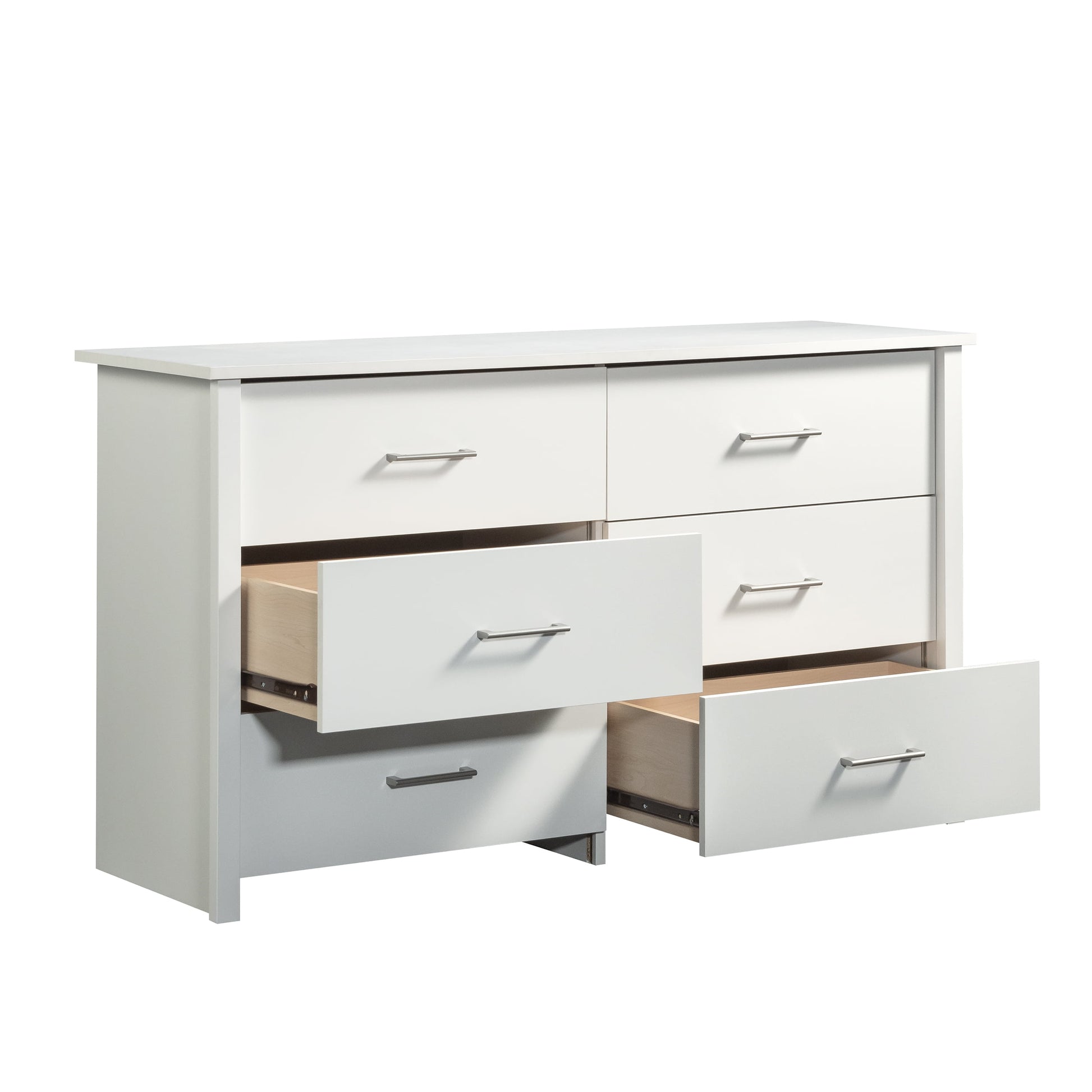 MAVA 6-Drawer Dresser, Soft White Finish