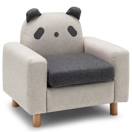 MAVA Kids Panda Sofa Wooden Armrest Chair Couch W/ Thick Cushion Beech Legs Gift