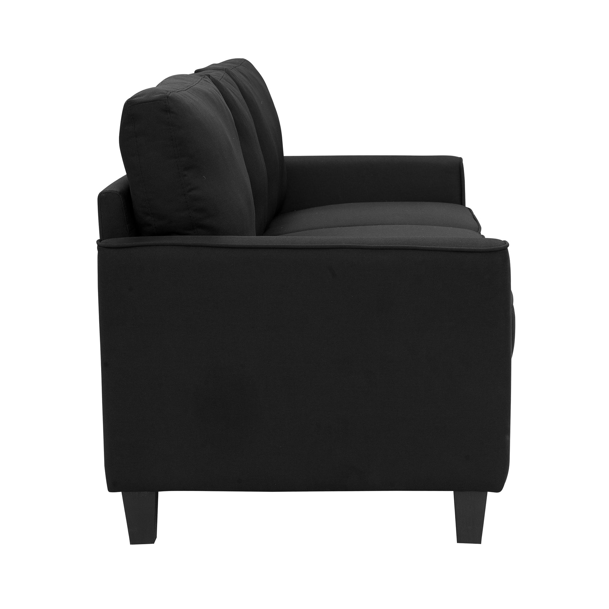 MAVA 3 Seat Classic Modern Sofa, Black