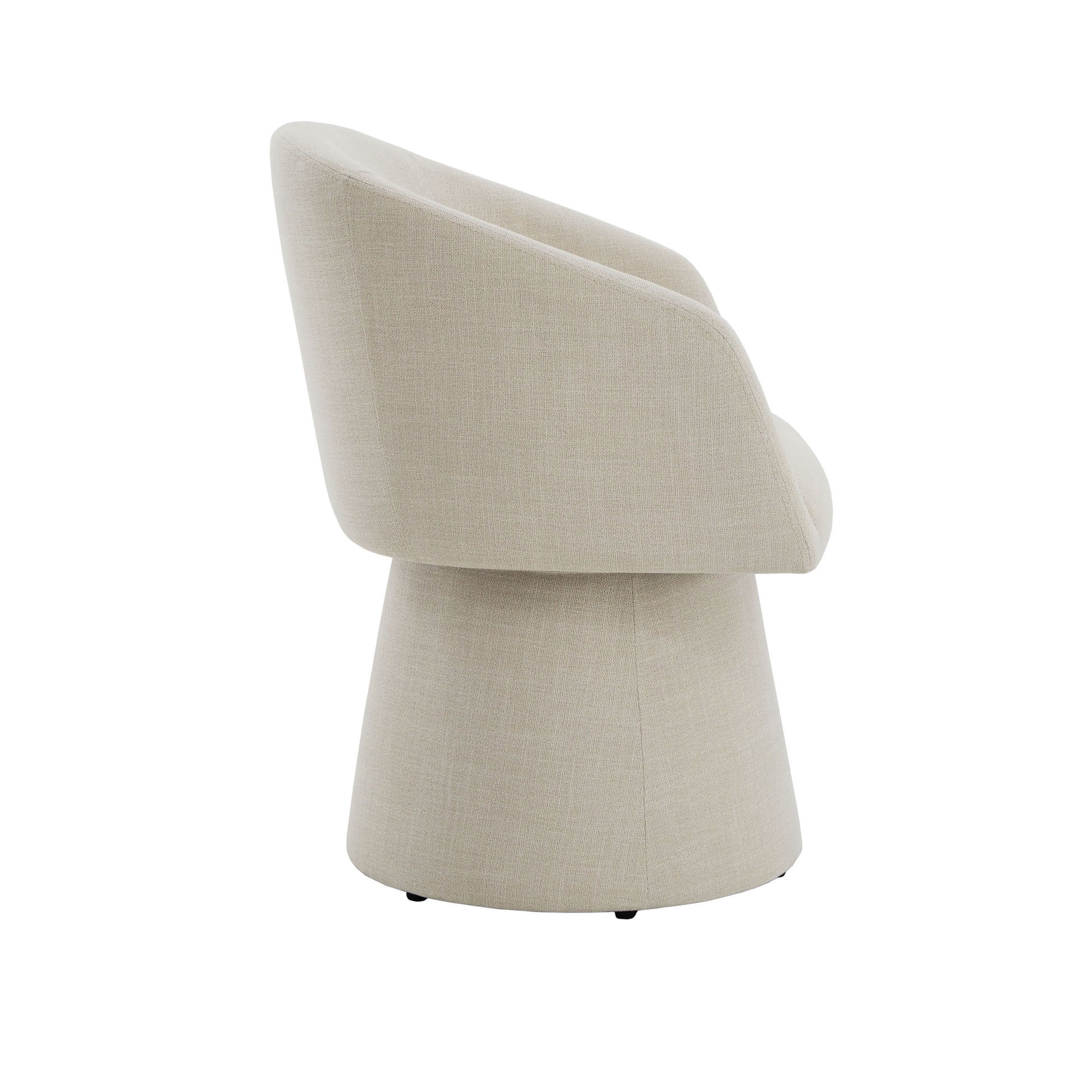 MAVA Swivel Dining Chair, Modern Upholstered Dining Room Chairs for Kitchen Island, Fabric in Linen