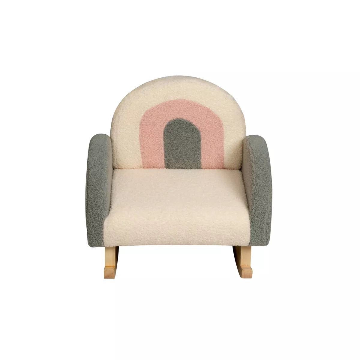 MAVA Upholstered Rocking Kids' Chair White/Pink/Gray - Gift Mark