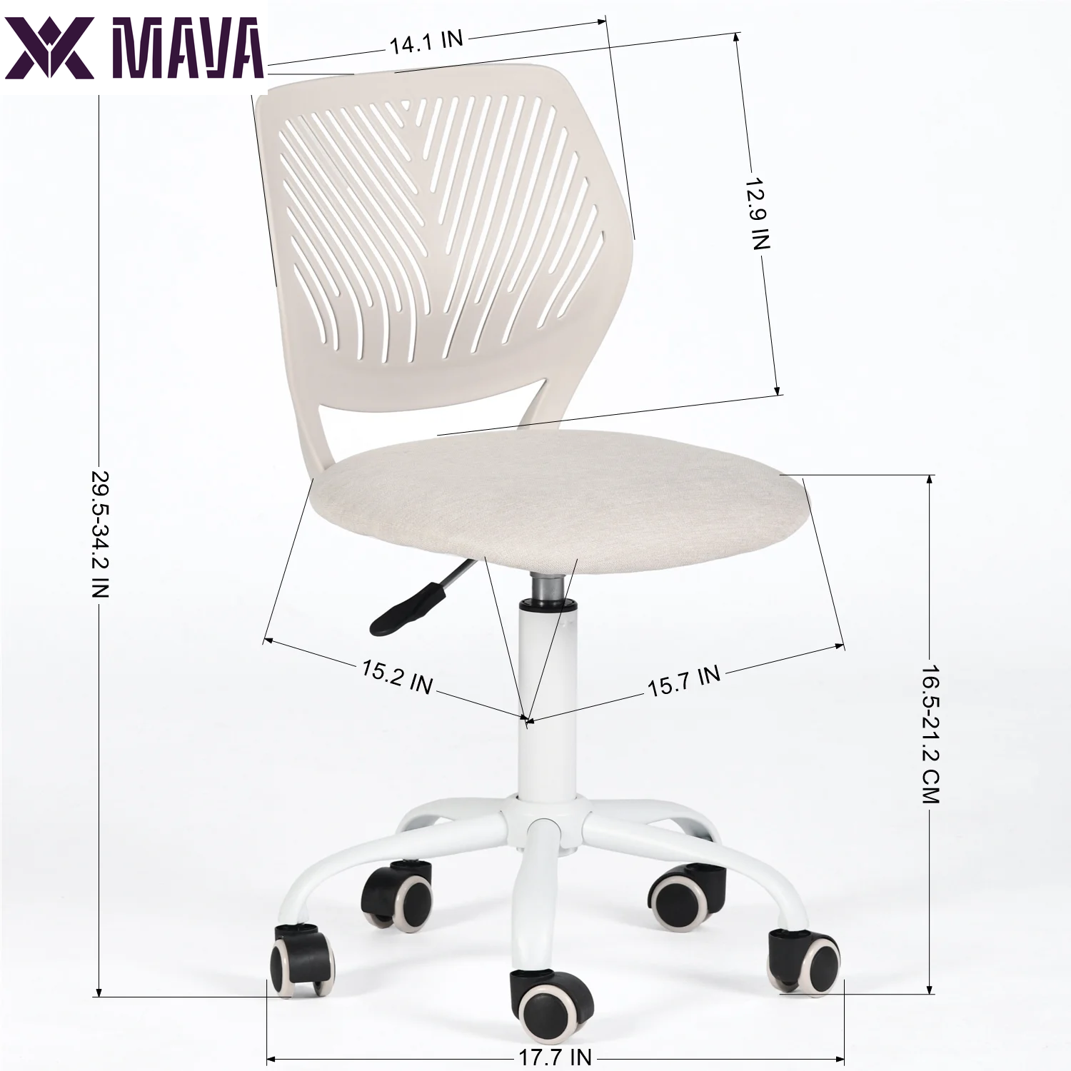 MAVA Study Chair, Ergonomic Mid Mesh Back for Kids Children Study, Morandi Beige