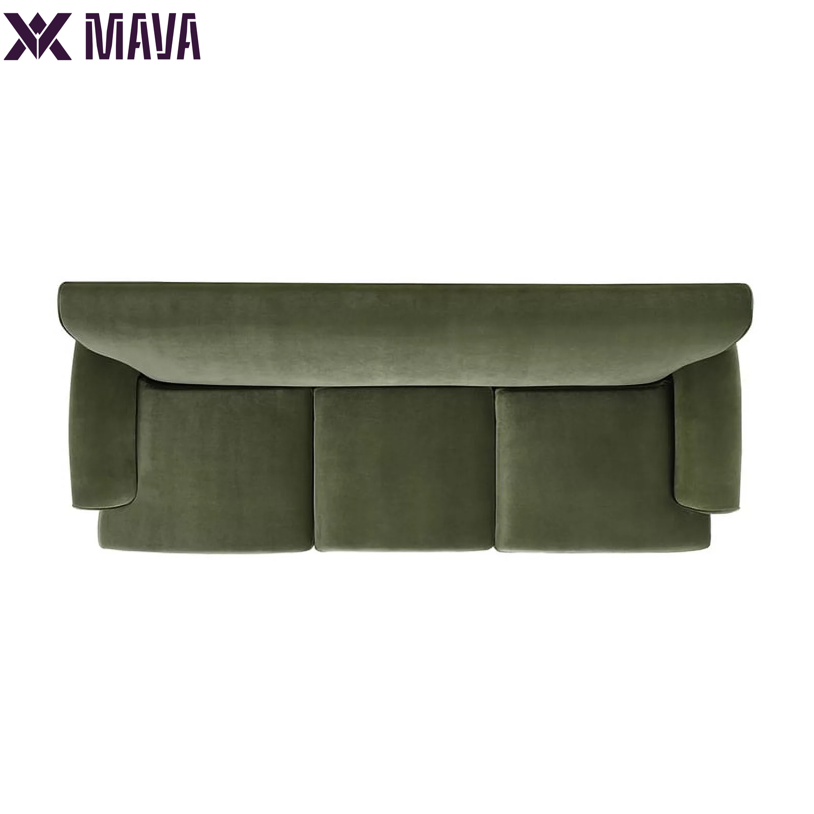 MAVA Arm Sofa Metal Casters Olive Green