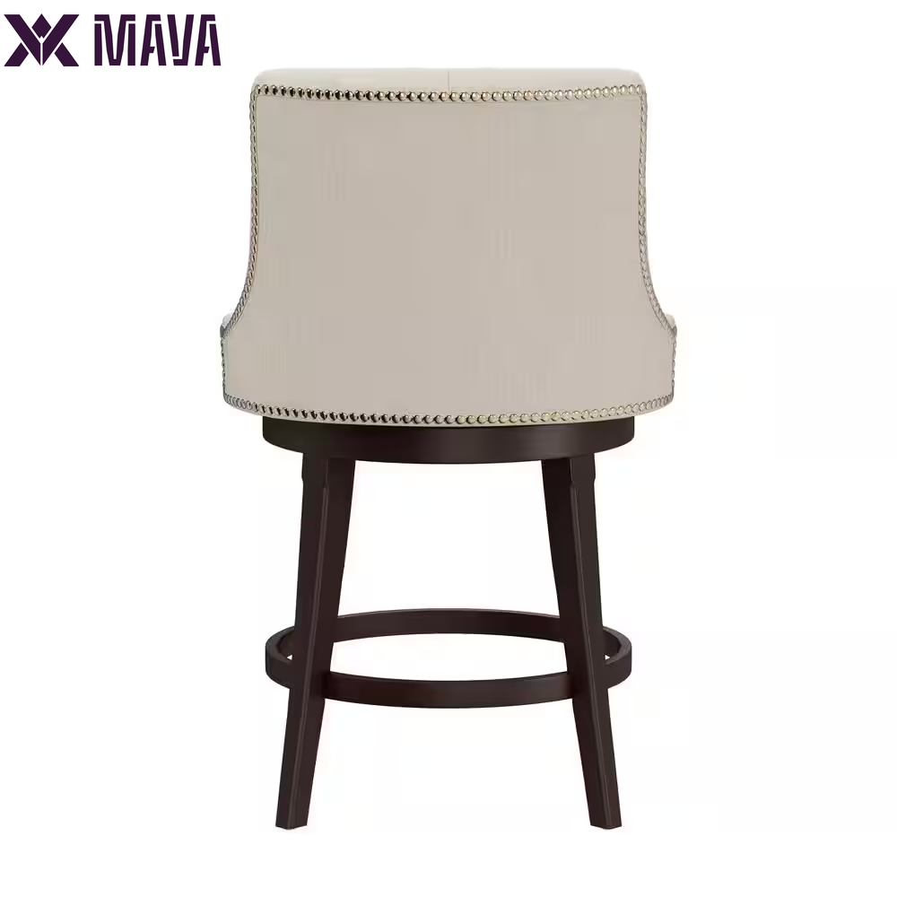 MAVA 24 In. Chocolate and Cream Swivel Counter Stool