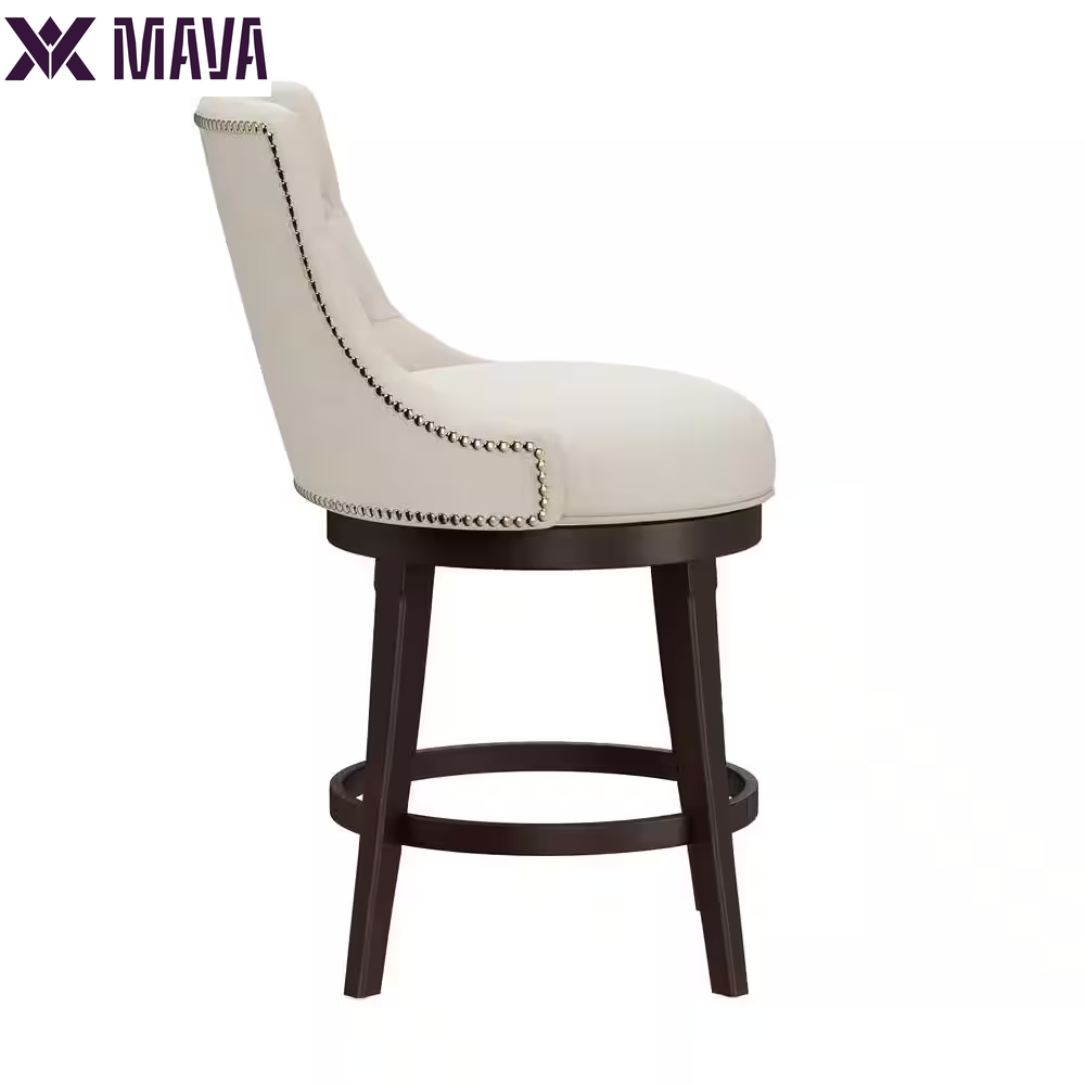 MAVA 24 In. Chocolate and Cream Swivel Counter Stool