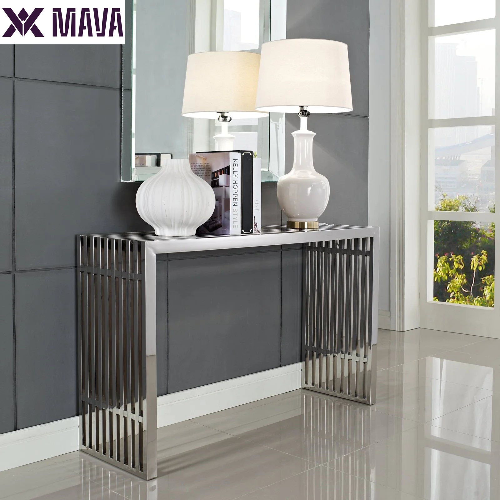 MAVA Console Table, Silver