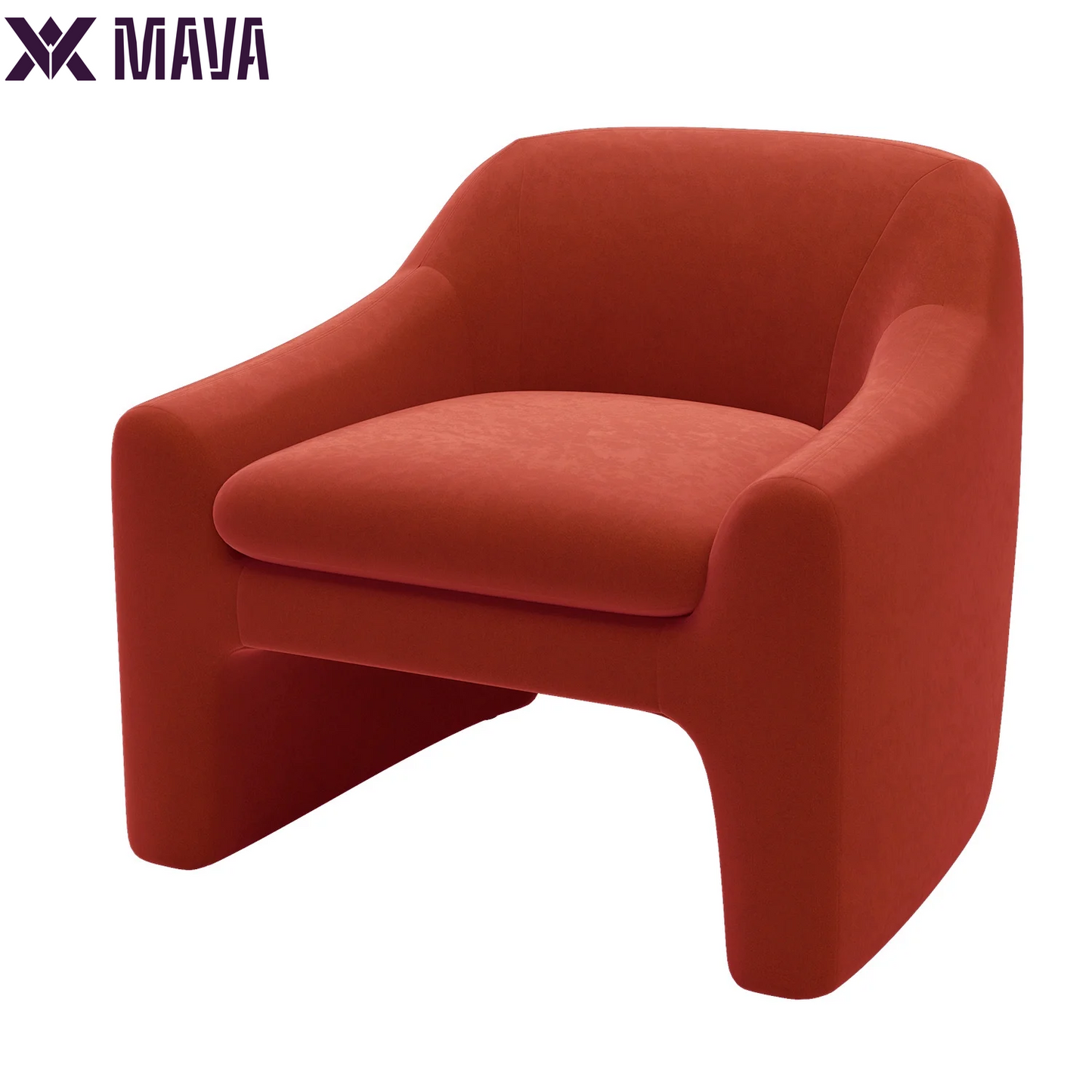 MAVA Velvet Accent Chair Rustic Red