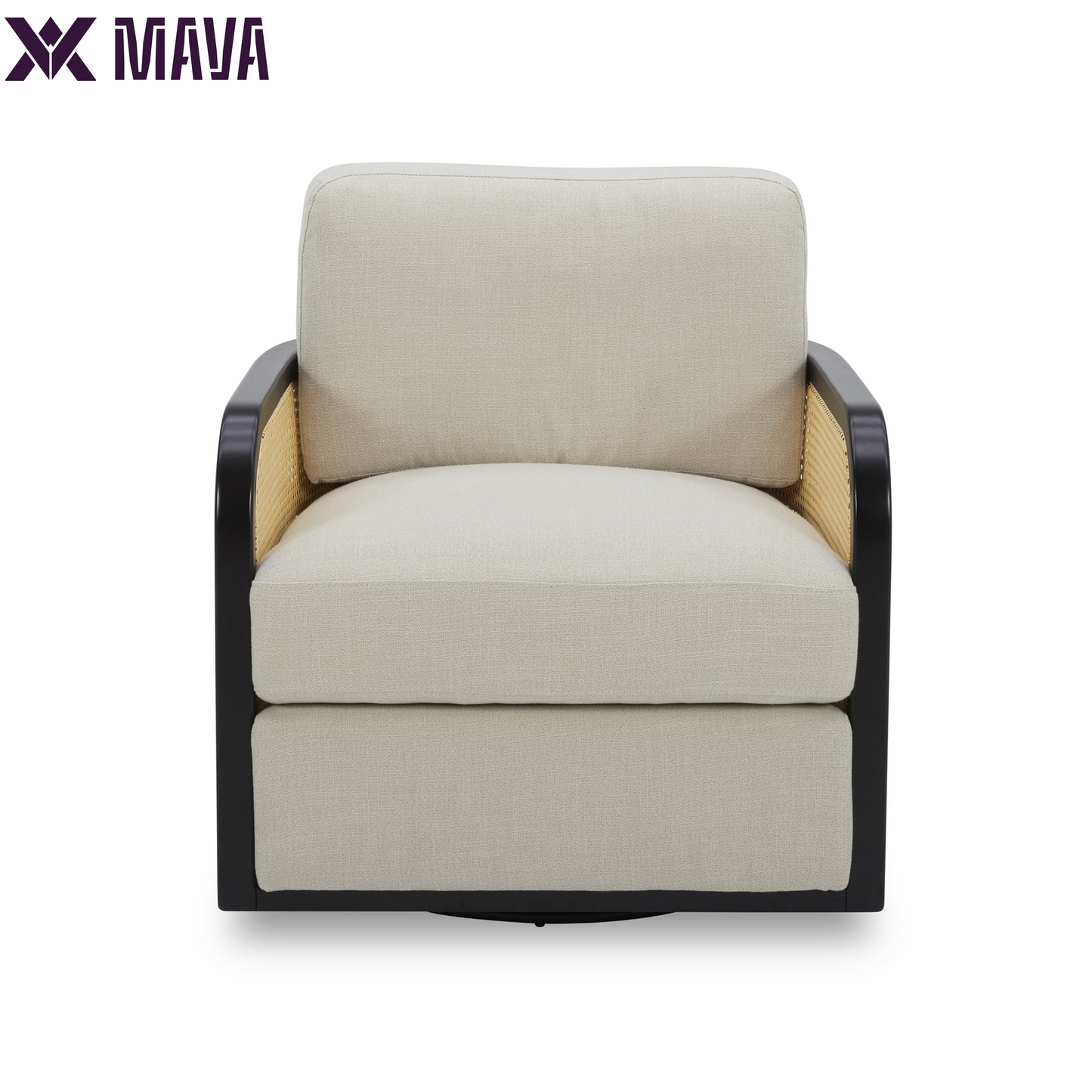 MAVA Cane Swivel Chair